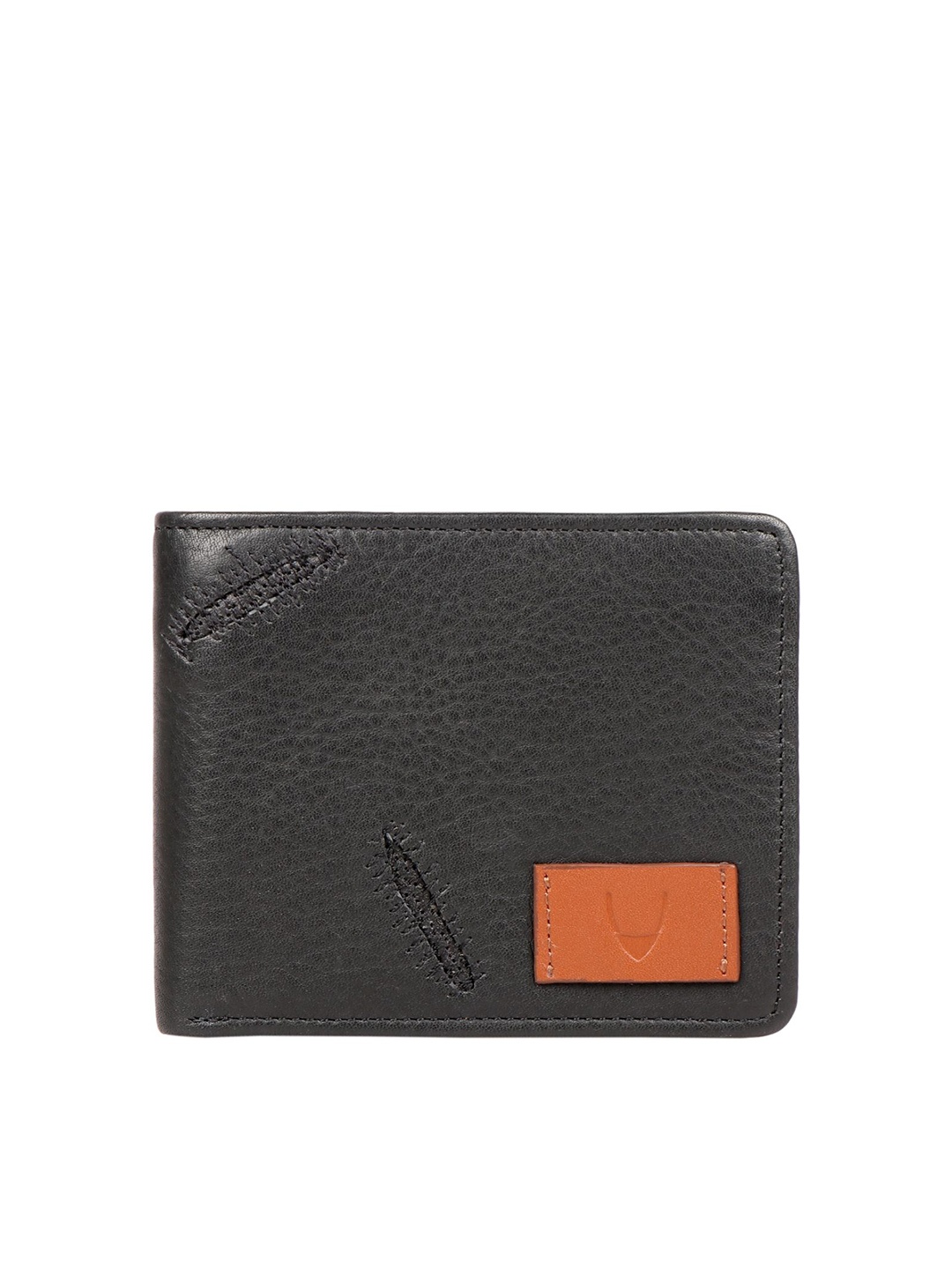 

Hidesign Men Black Textured Leather Two Fold Wallet