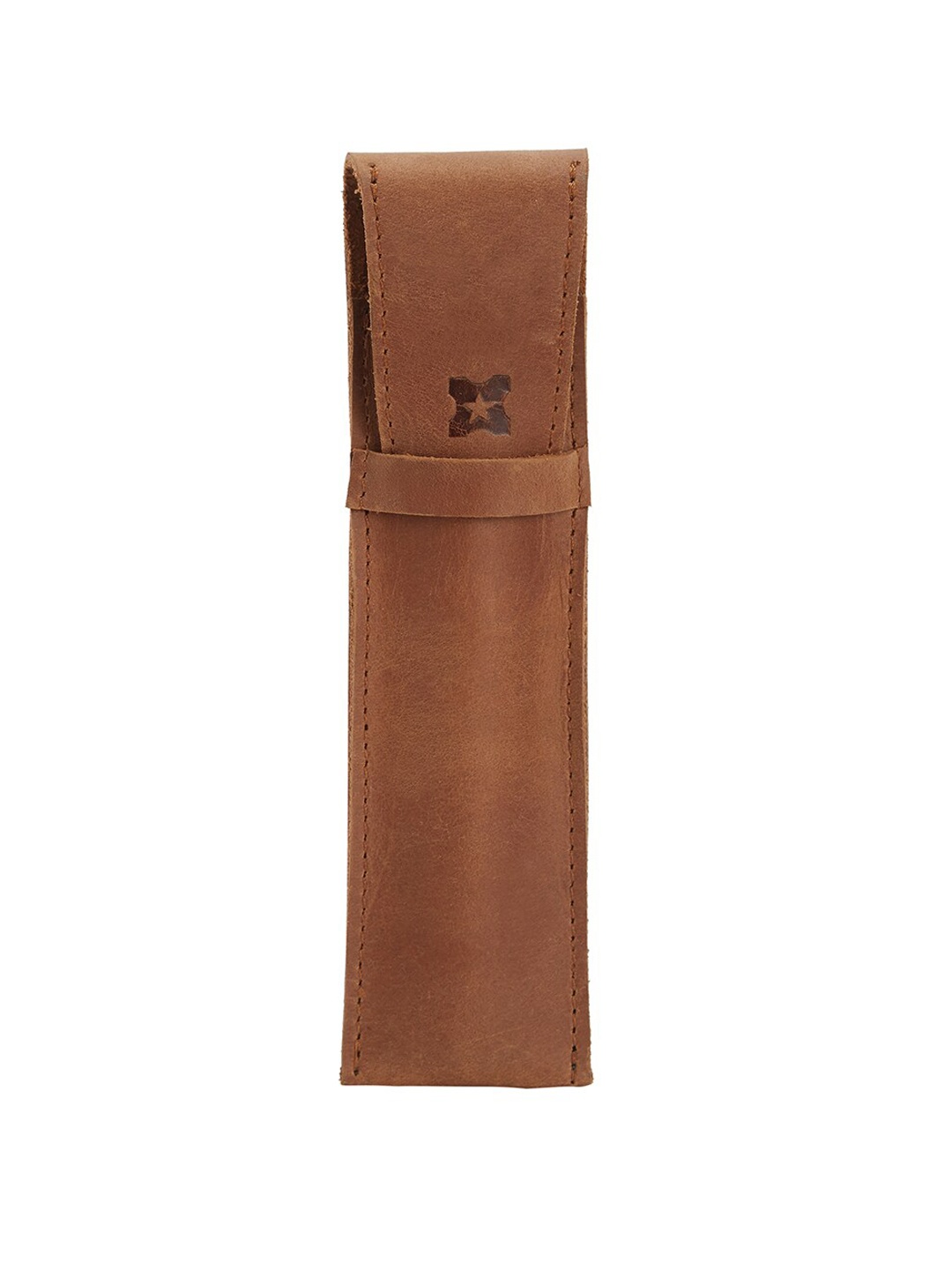 

MERECER MELHOR Brown Solid Genuine Leather Pen Case