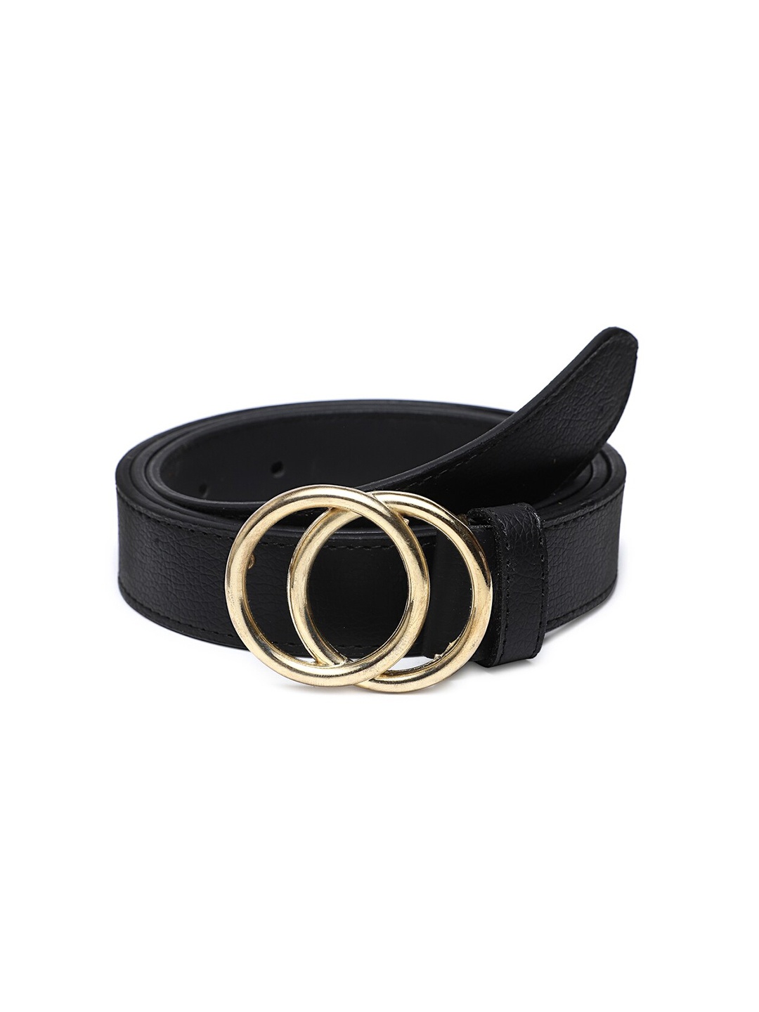 

WELBAWT Women Black Textured Casual Belt
