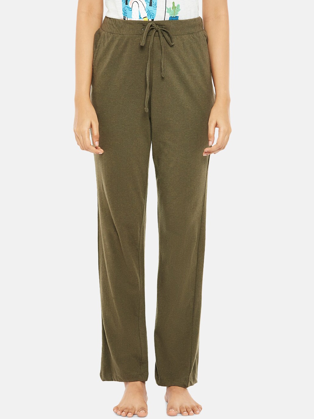 

Dreamz by Pantaloons Women Olive Green Lounge Pants