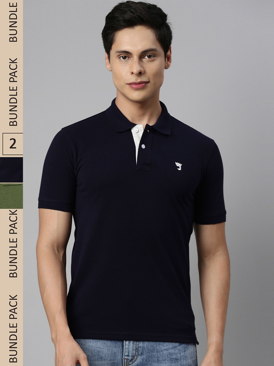 

Joven Men Green 2 Polo Collar T-shirt