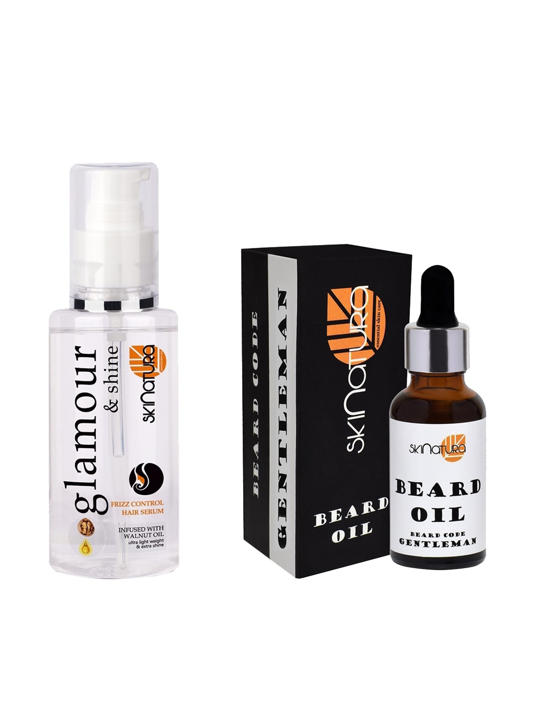 

Skinatura Set of 2 Glamour & Shine Hair Serum + Beard Oil, White