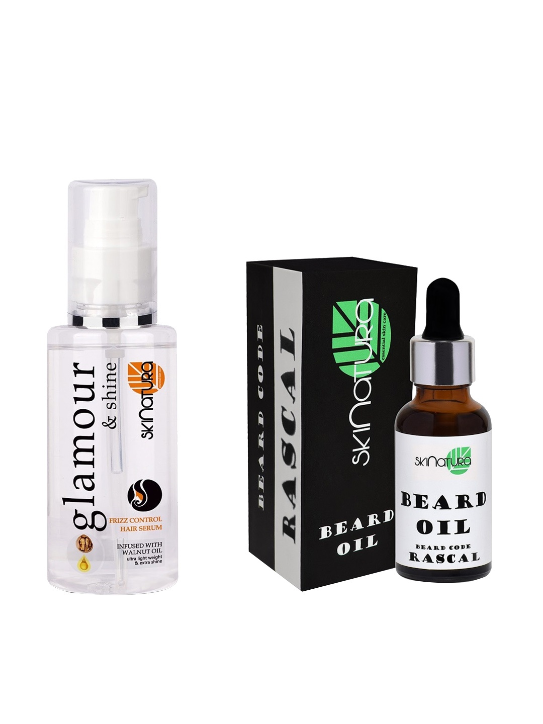 

Skinatura Set of 2 Glamour & Shine Hair Serum + Beard Oil for Beard Growth & Frizz Free, White