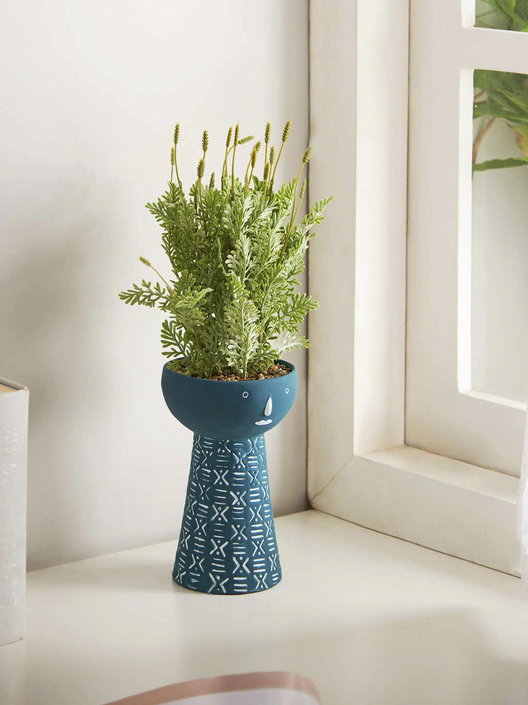 

Chumbak Teal Green & White Tribal Tattoo Planter