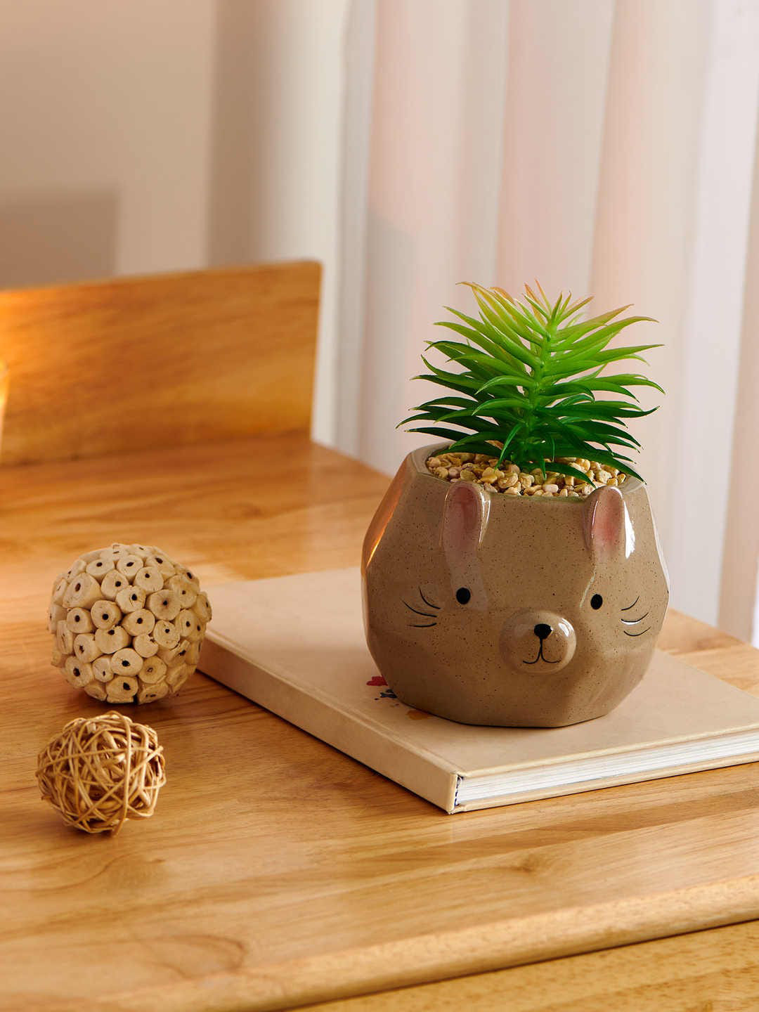 

Chumbak Grey Hopping Around Faux Planter
