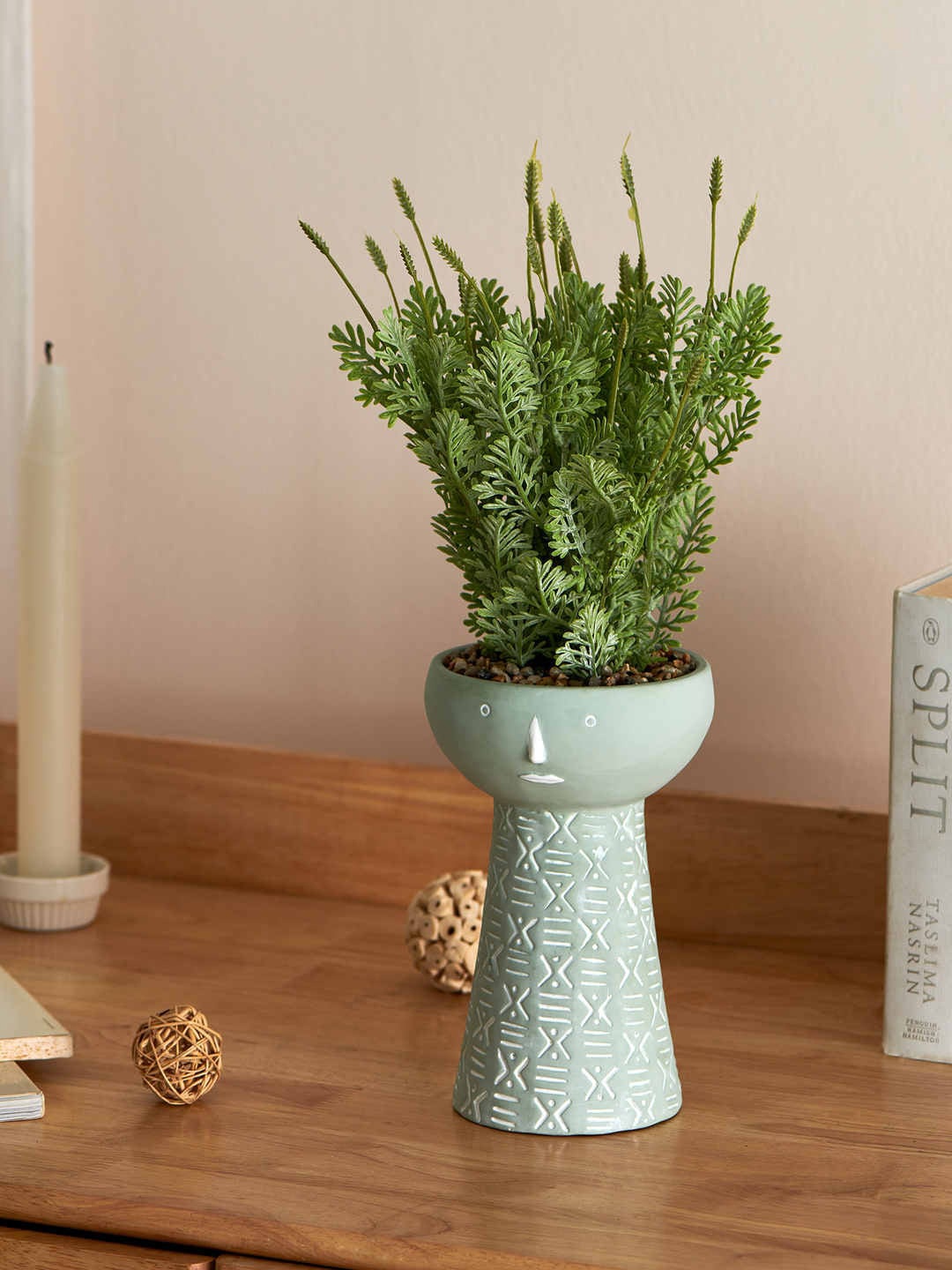 

Chumbak Green & White Tribal Tattoo Planter
