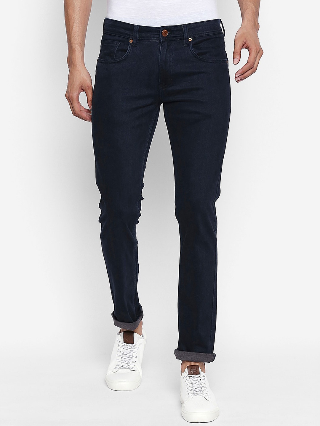 

People Men Navy Blue Slim Fit Jeans