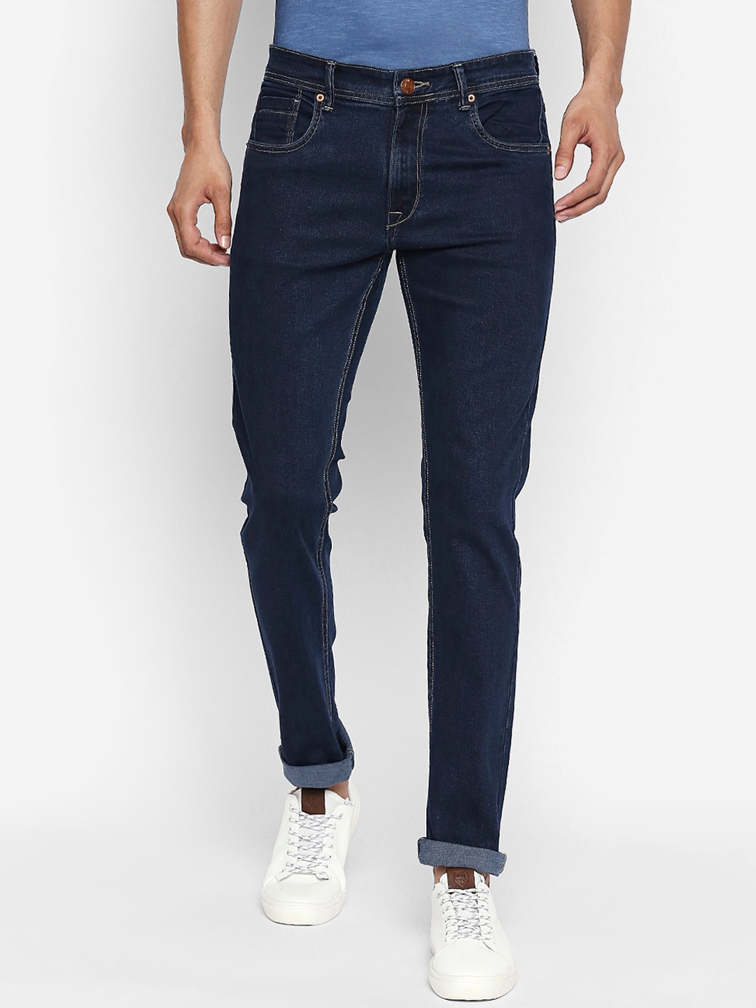 

People Men Navy Blue Slim Fit Jeans