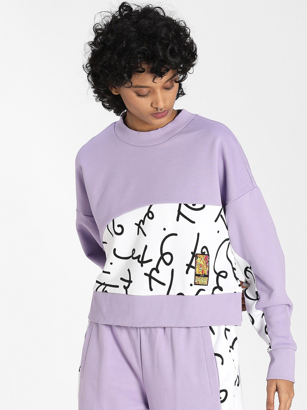 

Puma Women Purple PUMA x BRITTO W Crew Printed Sweatshirt