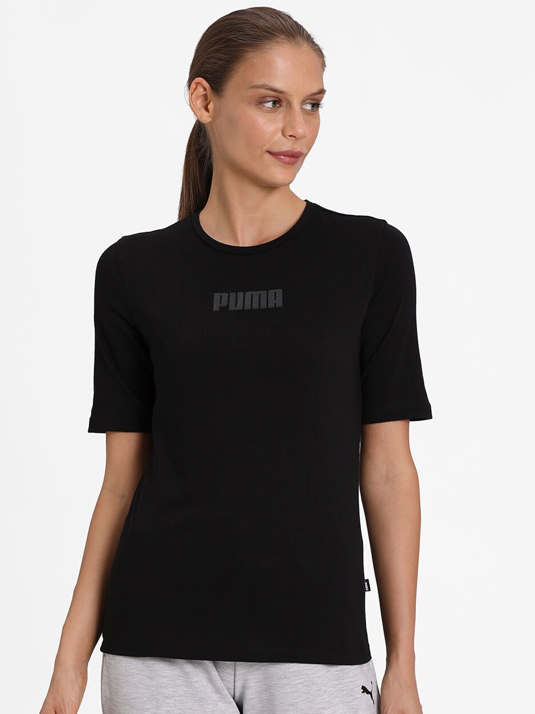 

Puma Women Black Modern Basics T-shirt