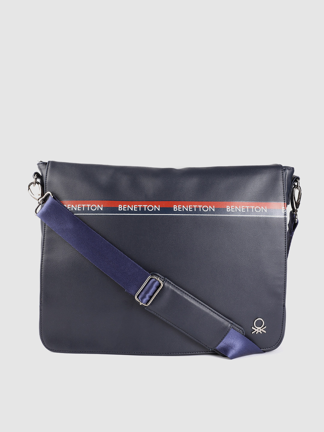 

United Colors of Benetton Unisex Navy Blue Solid 15 Inch Laptop Messenger Bag