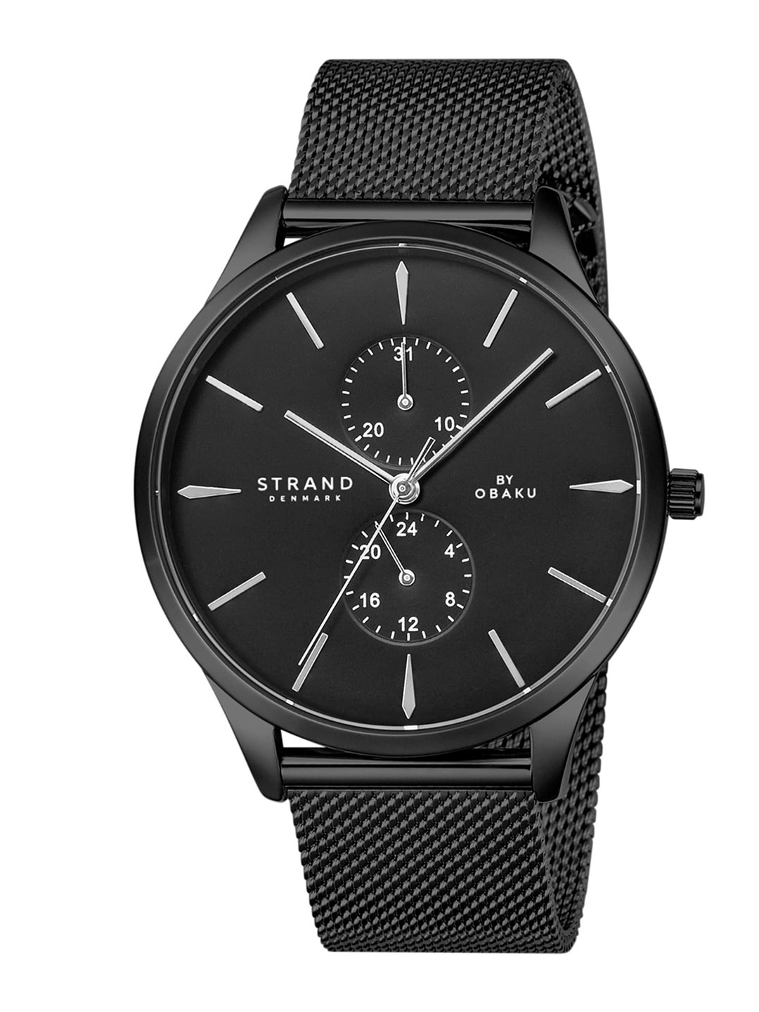 

STRAND BY OBAKU Men Black Brass Dial & Black Straps Analogue Watch S703GMBBMB