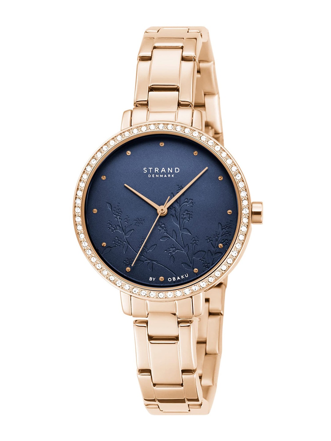 

STRAND BY OBAKU Women Blue Brass Dial & Rose Gold Toned Straps Watch S712LXVLSV