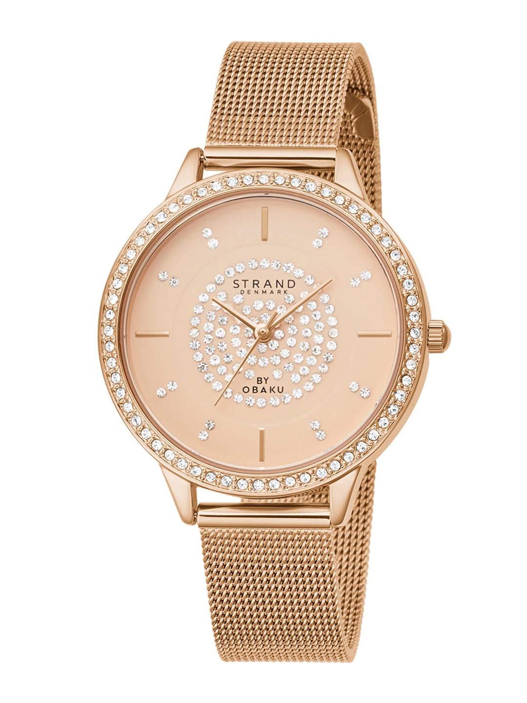 

STRAND BY OBAKU Women Rose Gold-Toned Brass Dial Analogue Watch S711LXVVMV