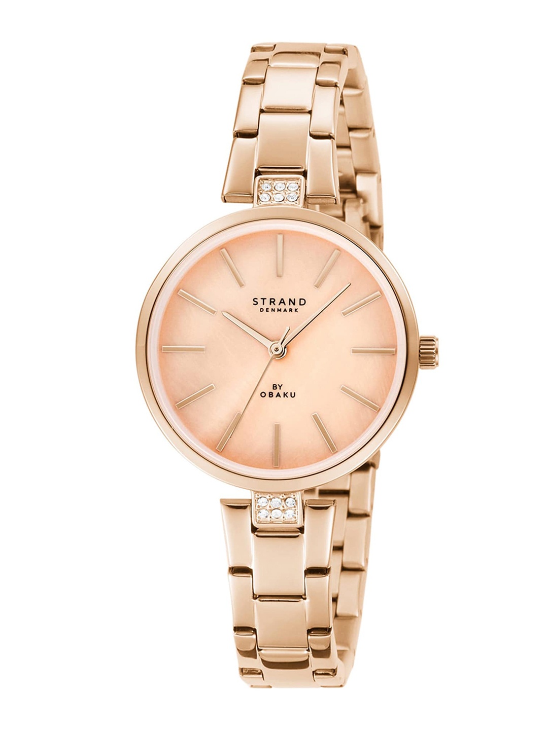 

STRAND BY OBAKU Women Rose Gold-Toned Brass Dial Analogue Watch S706LXVVSV