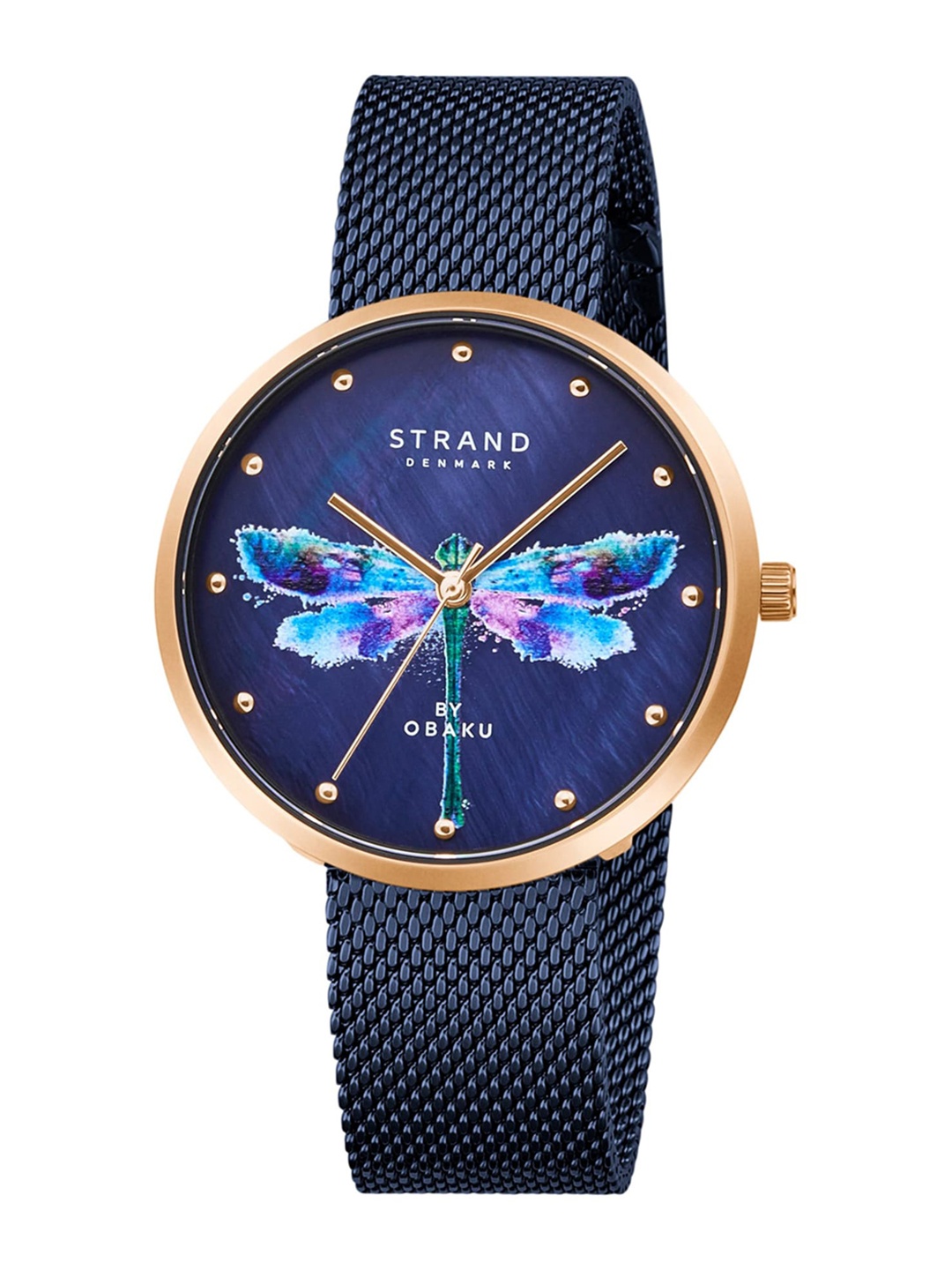 

STRAND BY OBAKU Women Blue Brass Printed Dial & Blue Analogue Watch S700LXVLML-DD