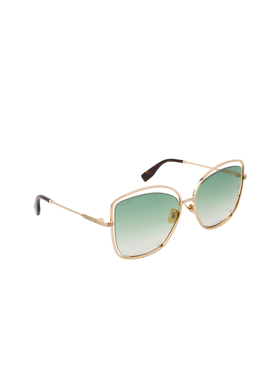 

NUMI Women Green Lens & Gold-Toned Oversized Sunglasses - N18133SCL1-Green