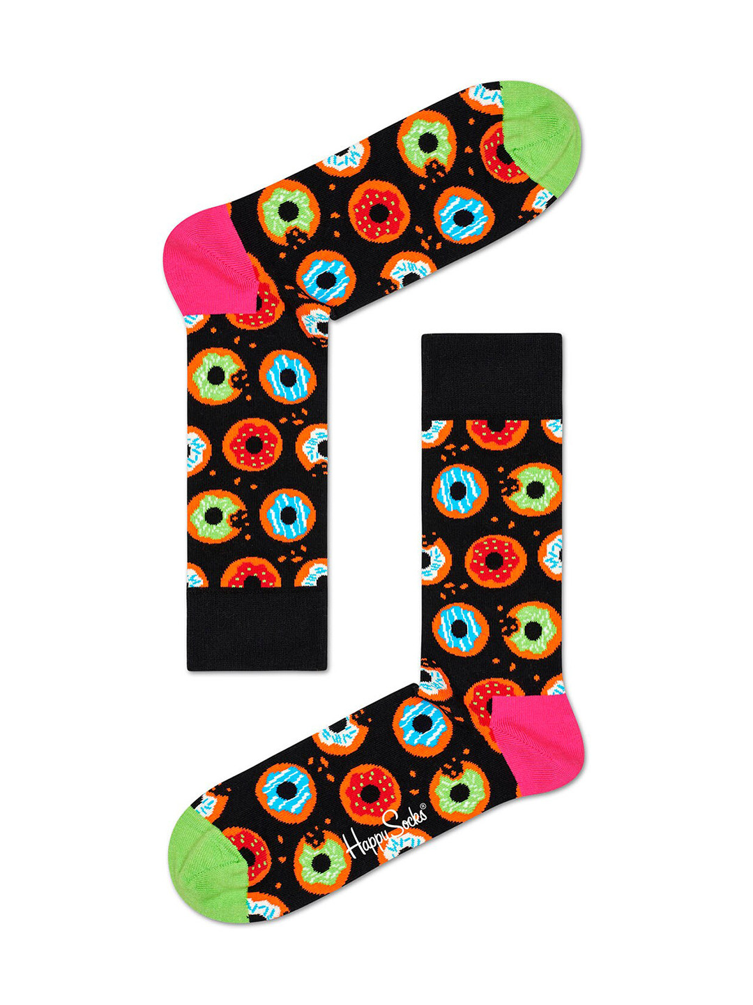 

Happy Socks Unisex Black & Green Patterned Calf-Length Socks