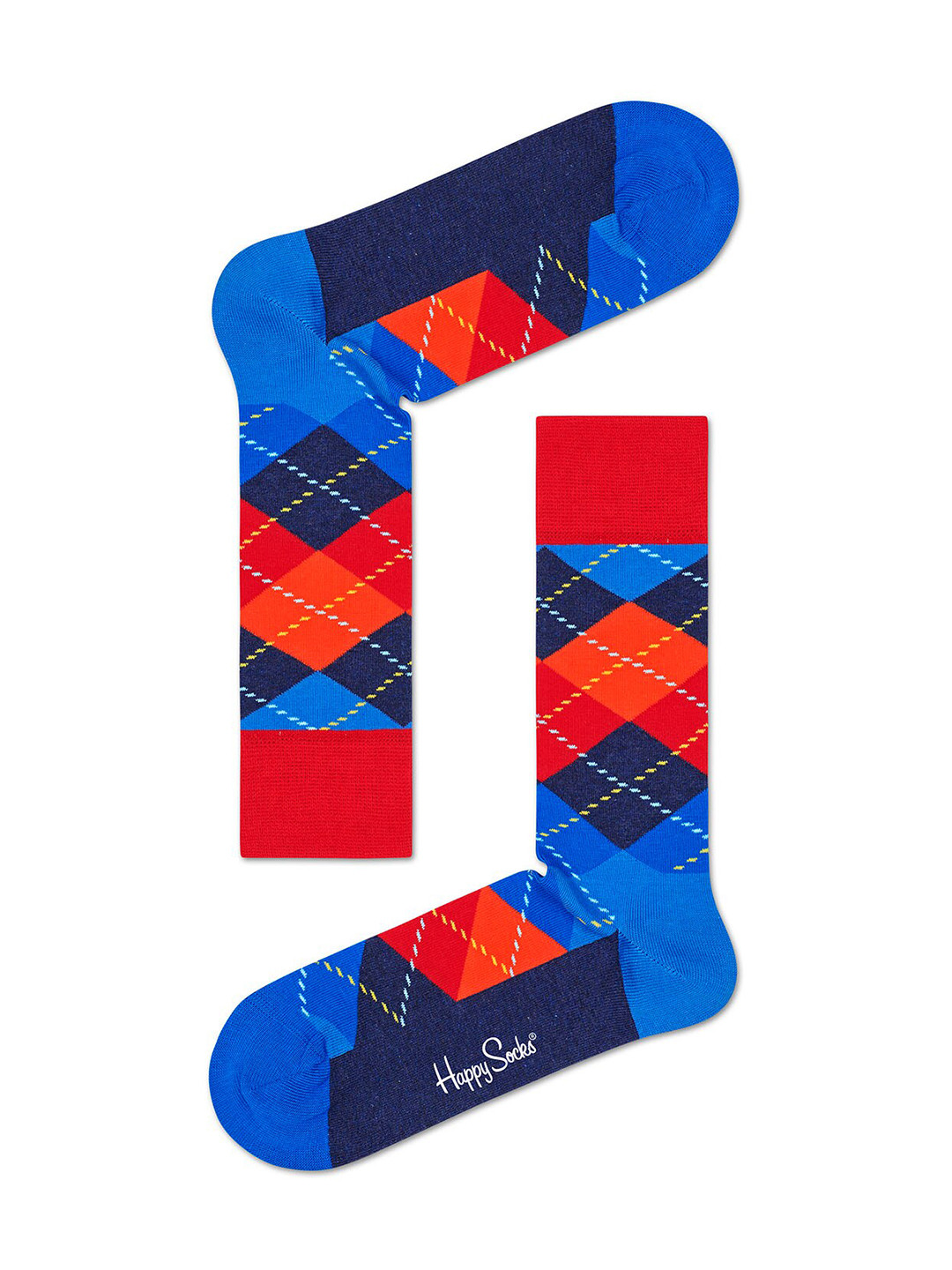 

Happy Socks Blue & Red Colourblocked Calf-Length Socks