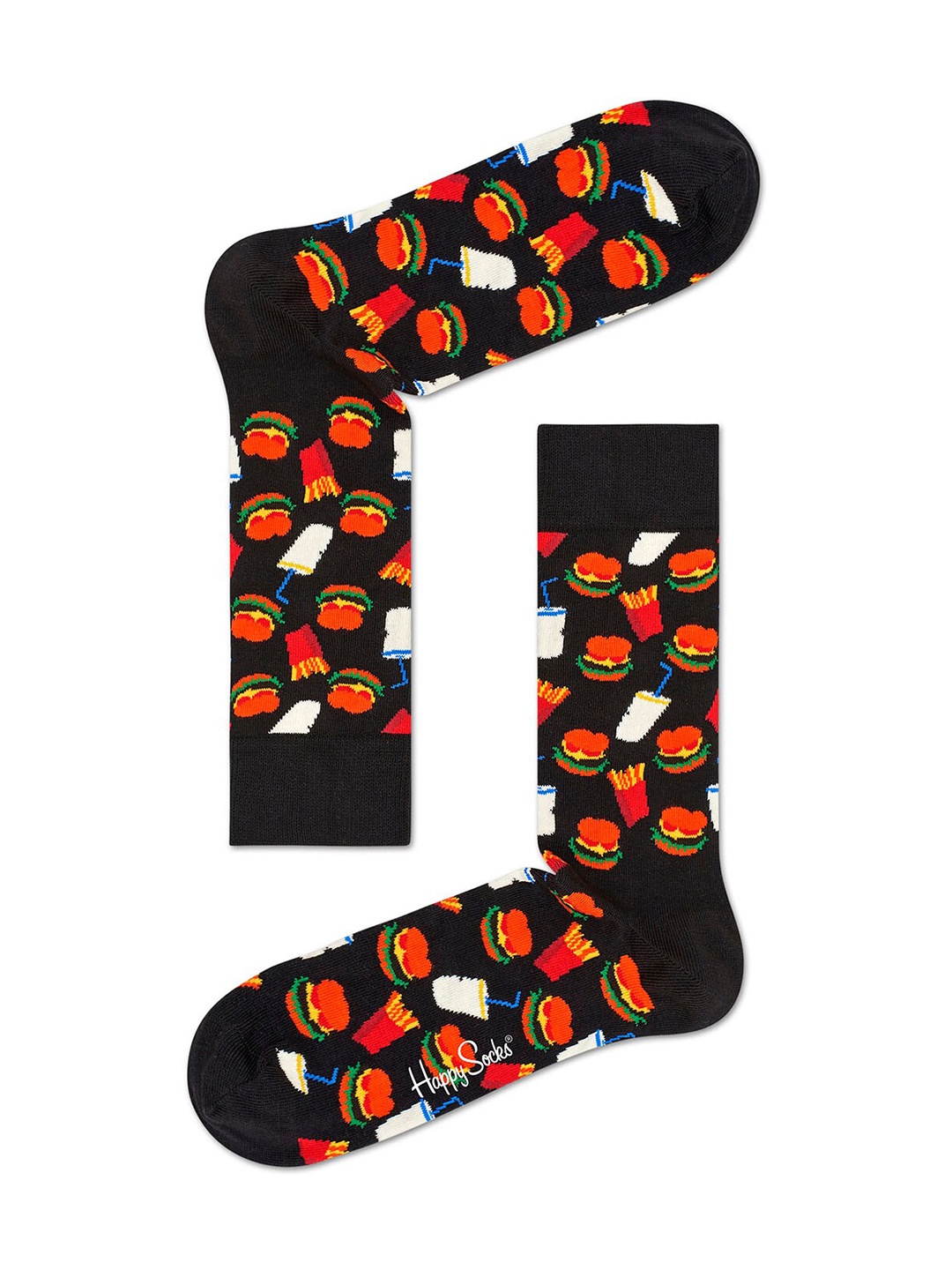 

Happy Socks Black & Red Patterned Calf-Length Socks