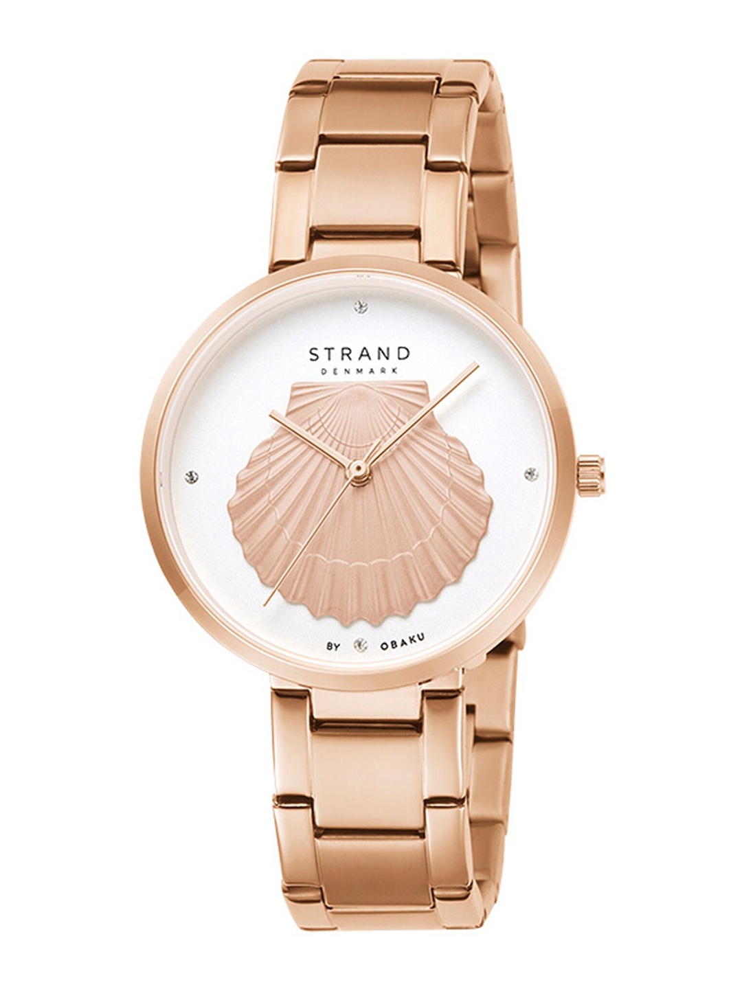 

STRAND BY OBAKU Women White Brass Dial & Rose Gold Toned Straps Watch - S700LHVISV-DOT