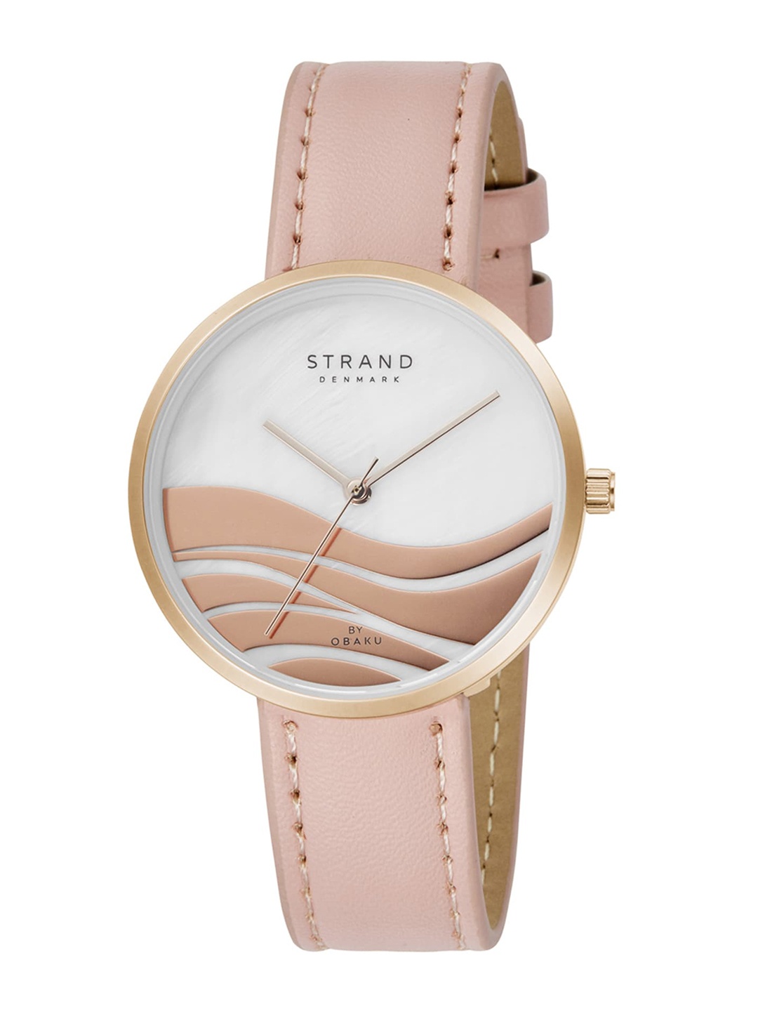 

STRAND BY OBAKU Women Wave Magenta Leather Straps Analogue Watch - S700LXVPRP-DW, Rose gold