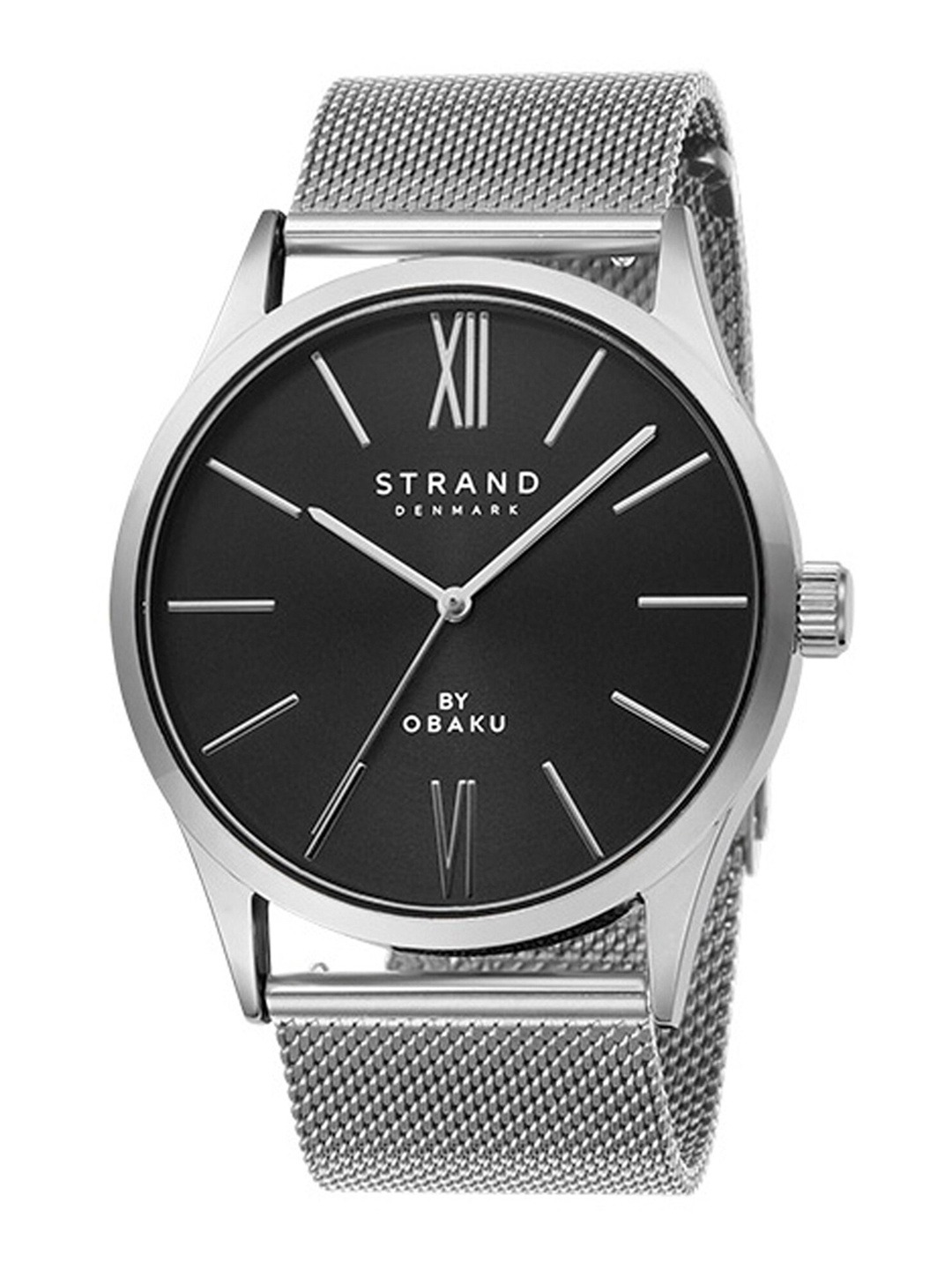 

STRAND BY OBAKU Men Black Brass Dial & Silver Toned Straps Analogue Watch - S720GXCBMC