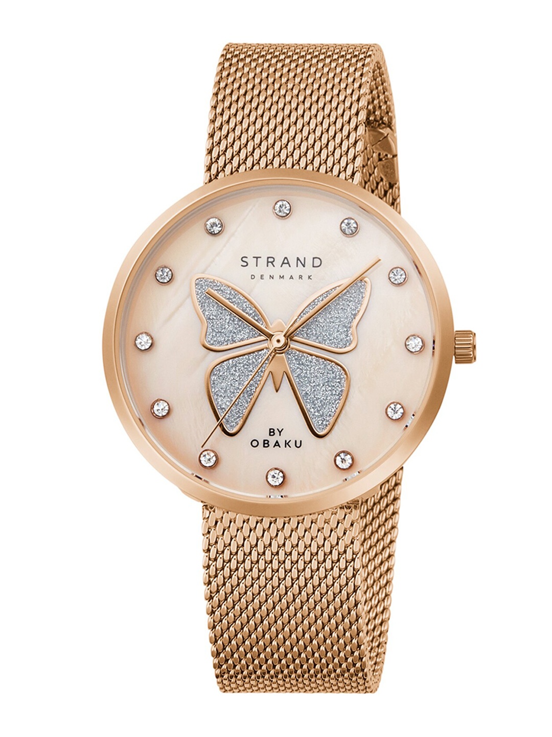 

STRAND BY OBAKU Women Peach Brass Dial & Rose Gold Straps Analogue Watch S700LXVVMV-DB