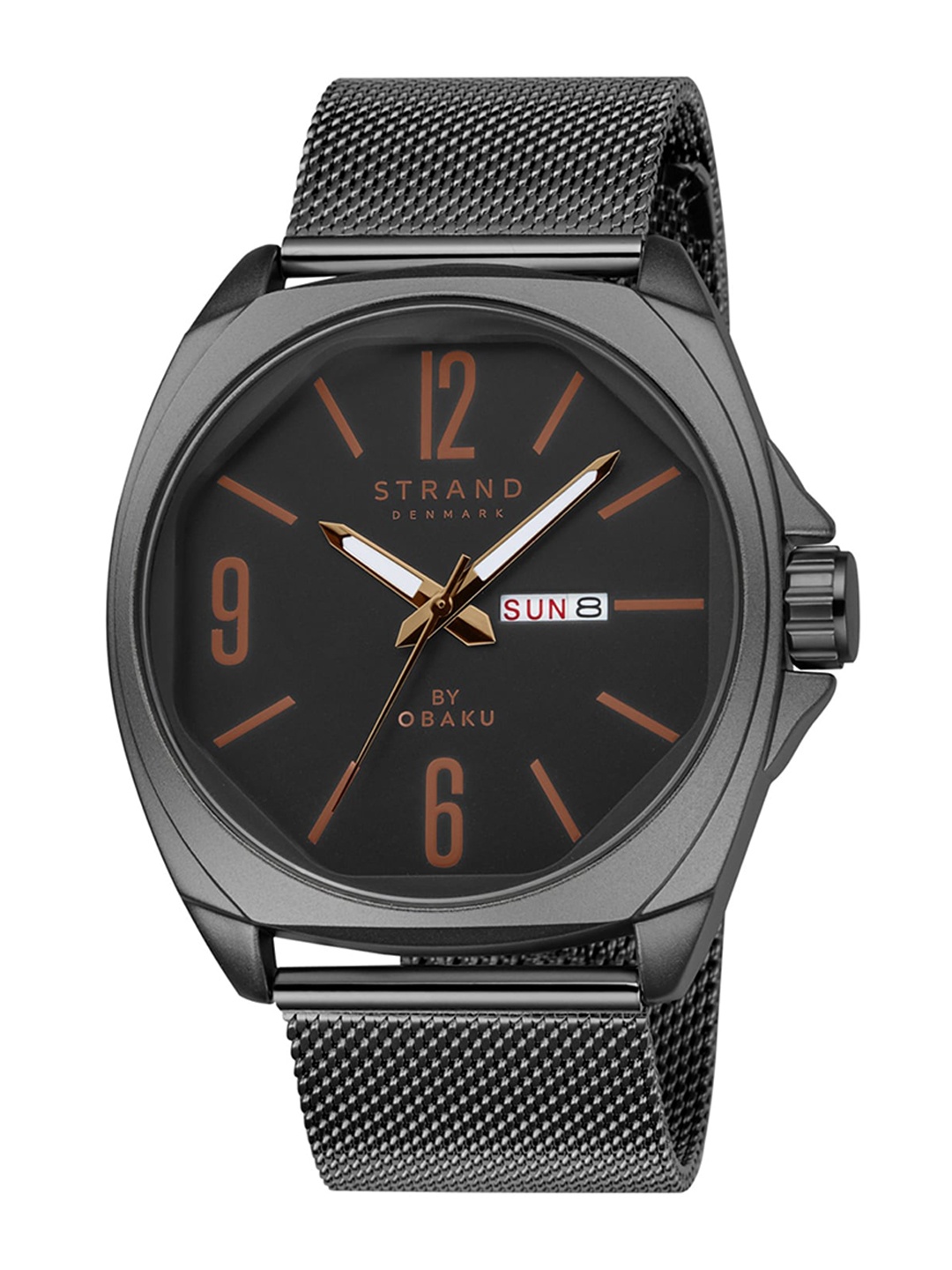 

STRAND BY OBAKU Men Black Brass Dial & Black Straps Analogue Watch S722GDBBMB