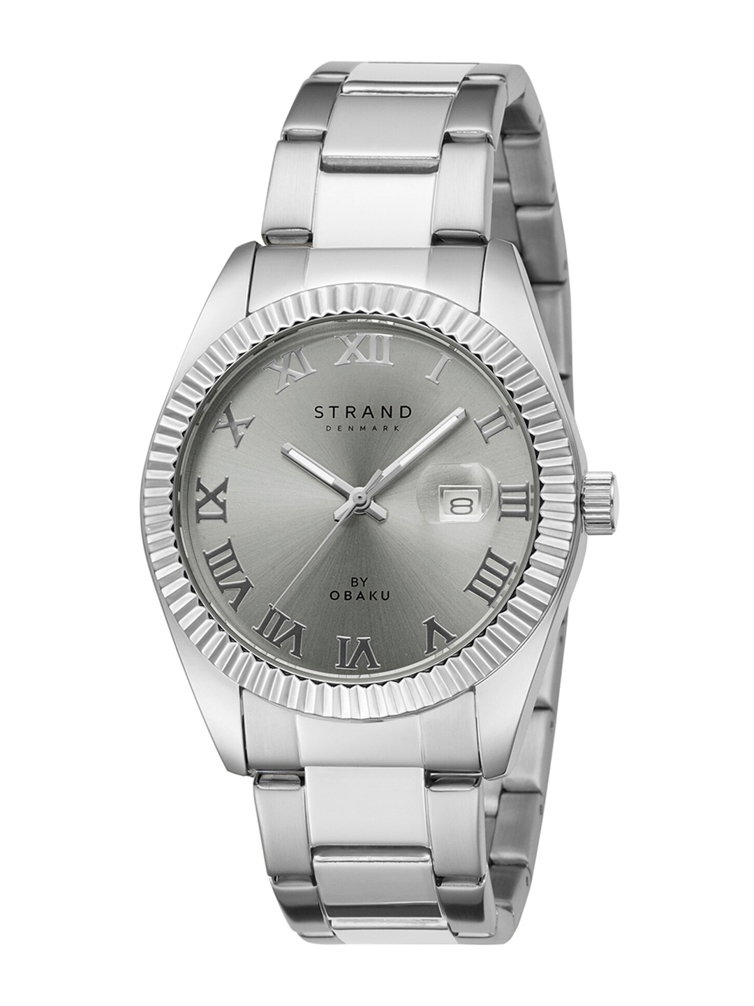 

STRAND BY OBAKU Men Grey Brass Dial & Silver Toned Straps Watch S721GDCJSC