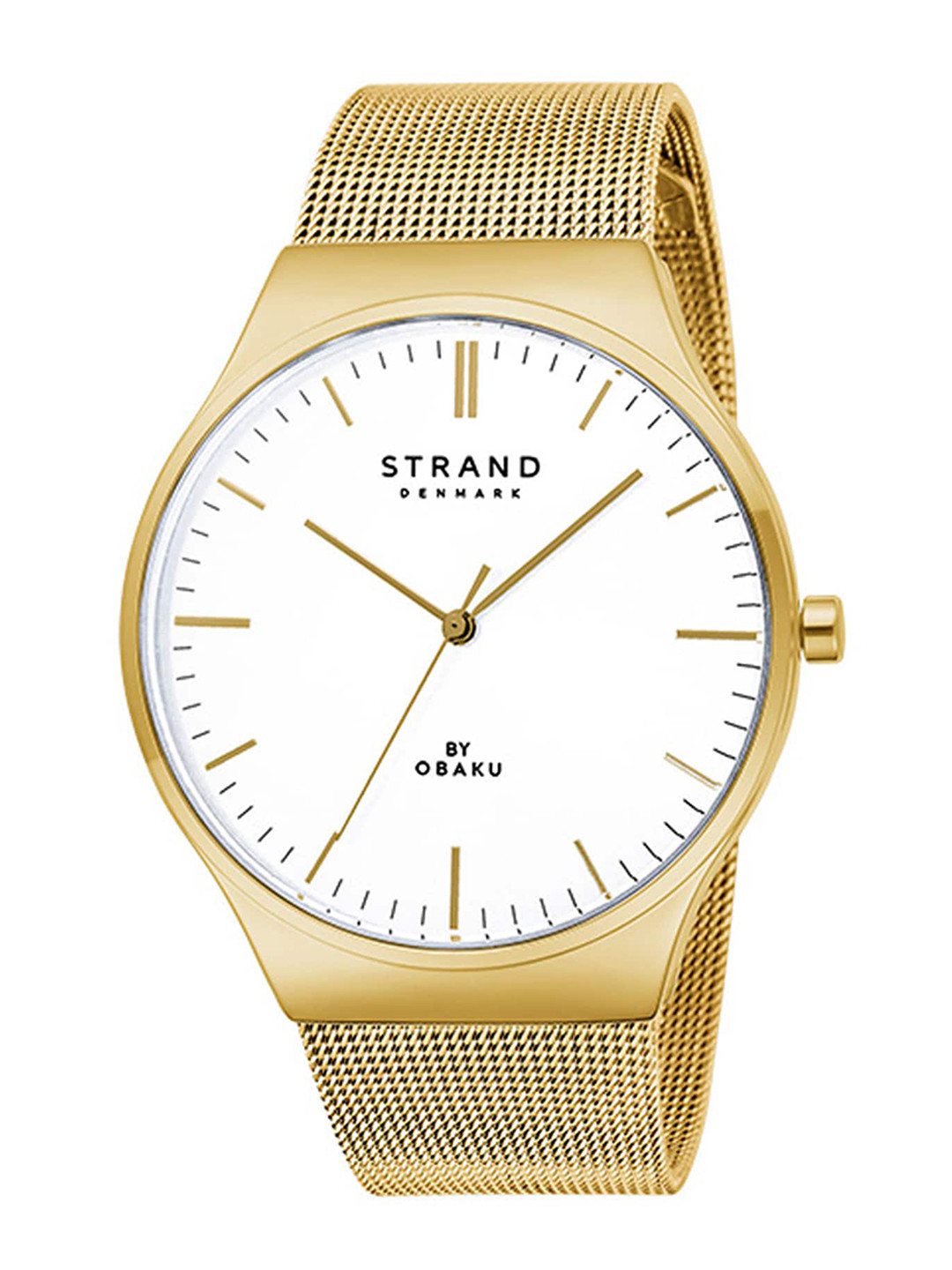 

STRAND BY OBAKU Women White Brass Dial & Gold Toned Straps Analogue Watch S717LXGWMG