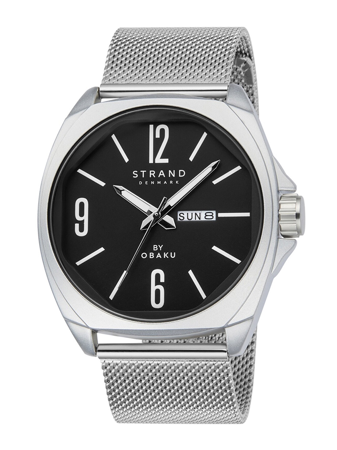 

STRAND BY OBAKU Men Black Brass Dial & Silver Toned Straps Analogue Watch S722GDCBMC