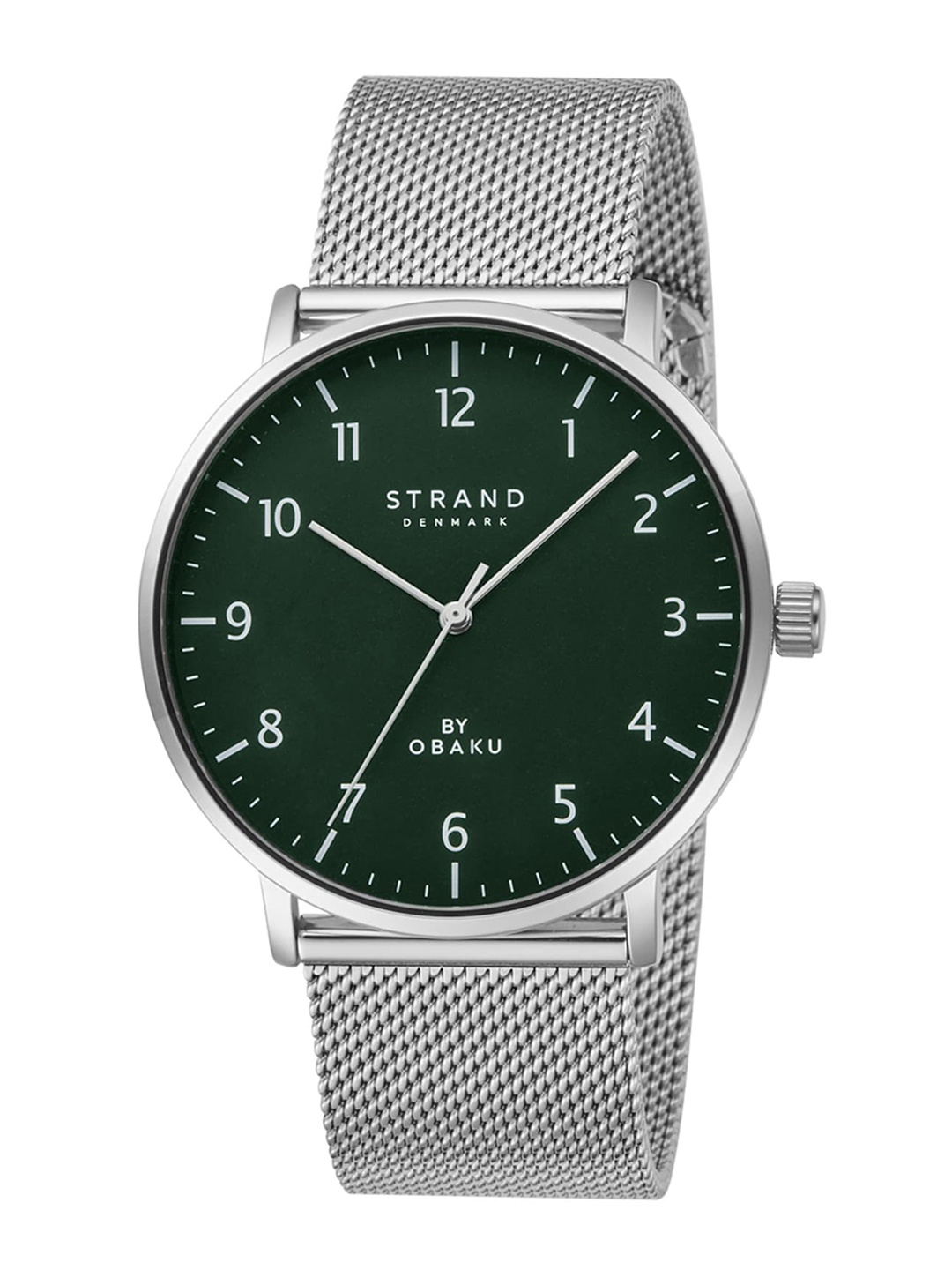 

STRAND BY OBAKU Men Green Brass Dial & Silver Toned Straps Analogue Watch S725GXCEMC