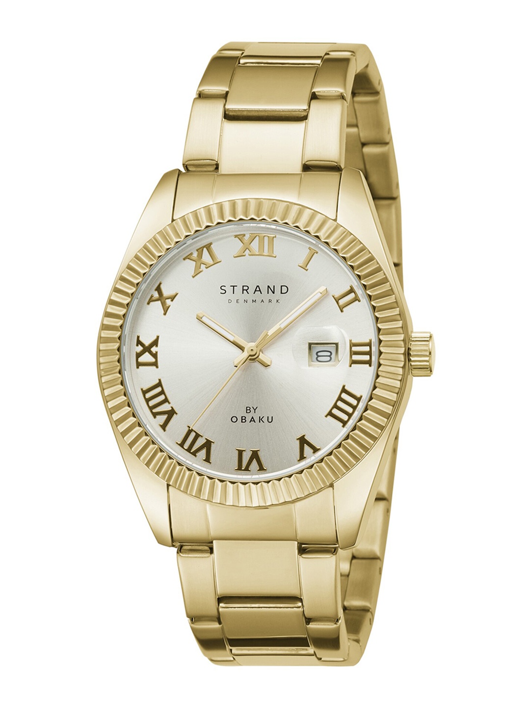 

STRAND BY OBAKU Men Gold-Toned Brass Dial & Gold Toned Straps Analogue Watch S721GDGGSG