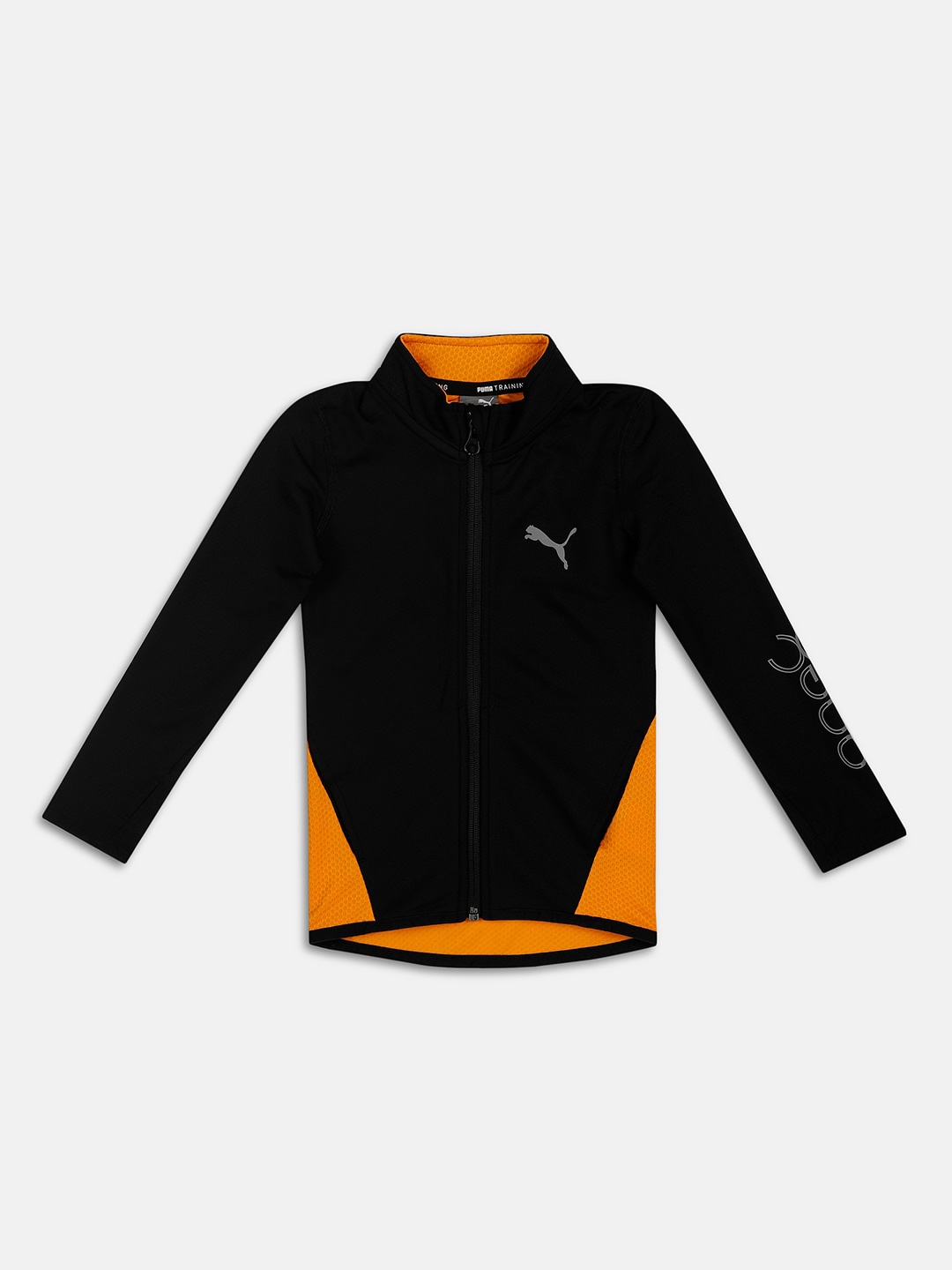 

Puma Boys Black & Orange Colourblocked Full-Zip Sporty Jacket