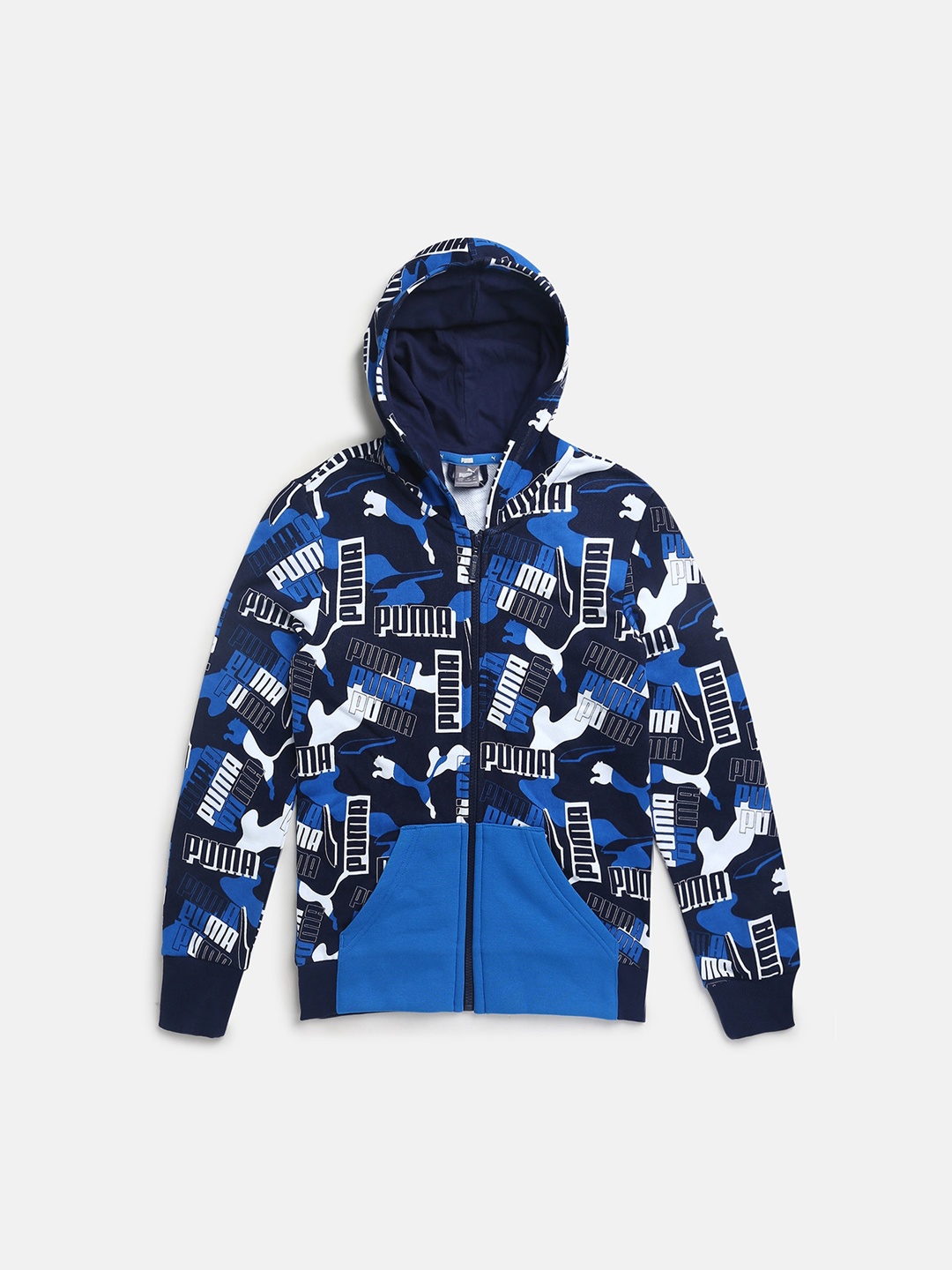 

Puma Boys Blue & Black Brand Logo Full-Zip Sweat Jacket