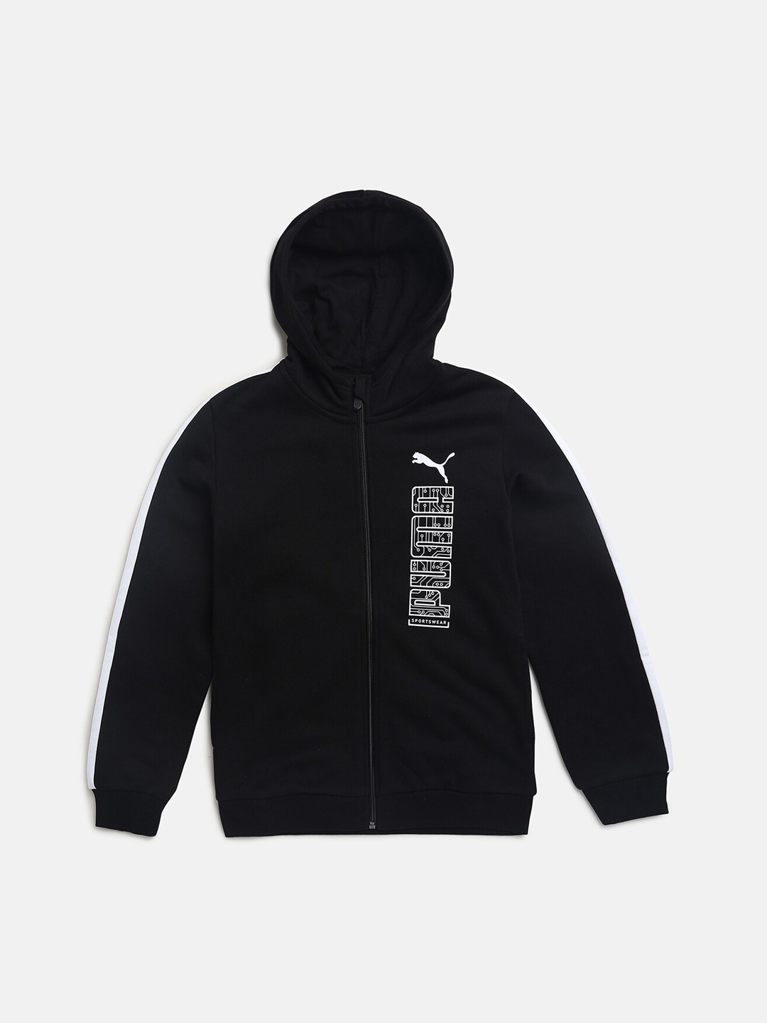 

Puma Boys Black & White Brand Logo Hoodie Jacket