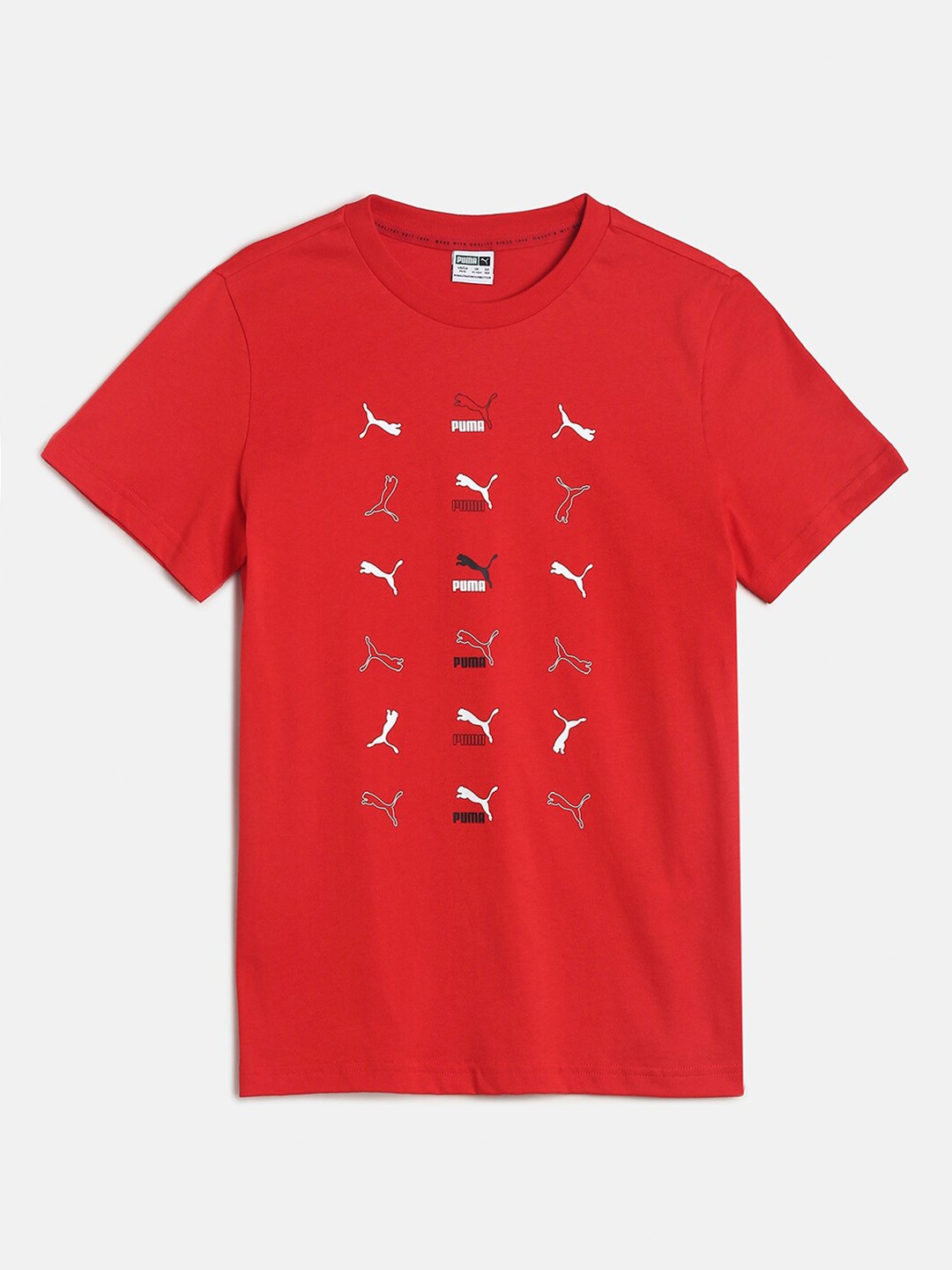 

Puma Boys Red & White Brand Logo Printed T-shirt