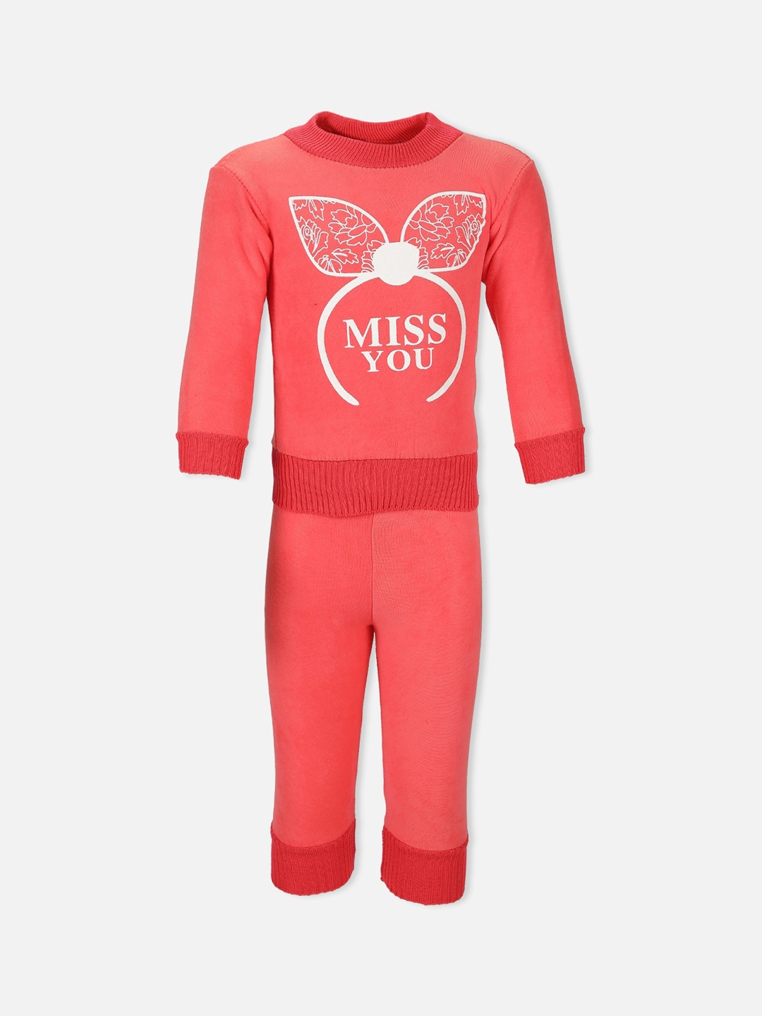 

PASSION PETALS Girls Orange Printed Track Suit