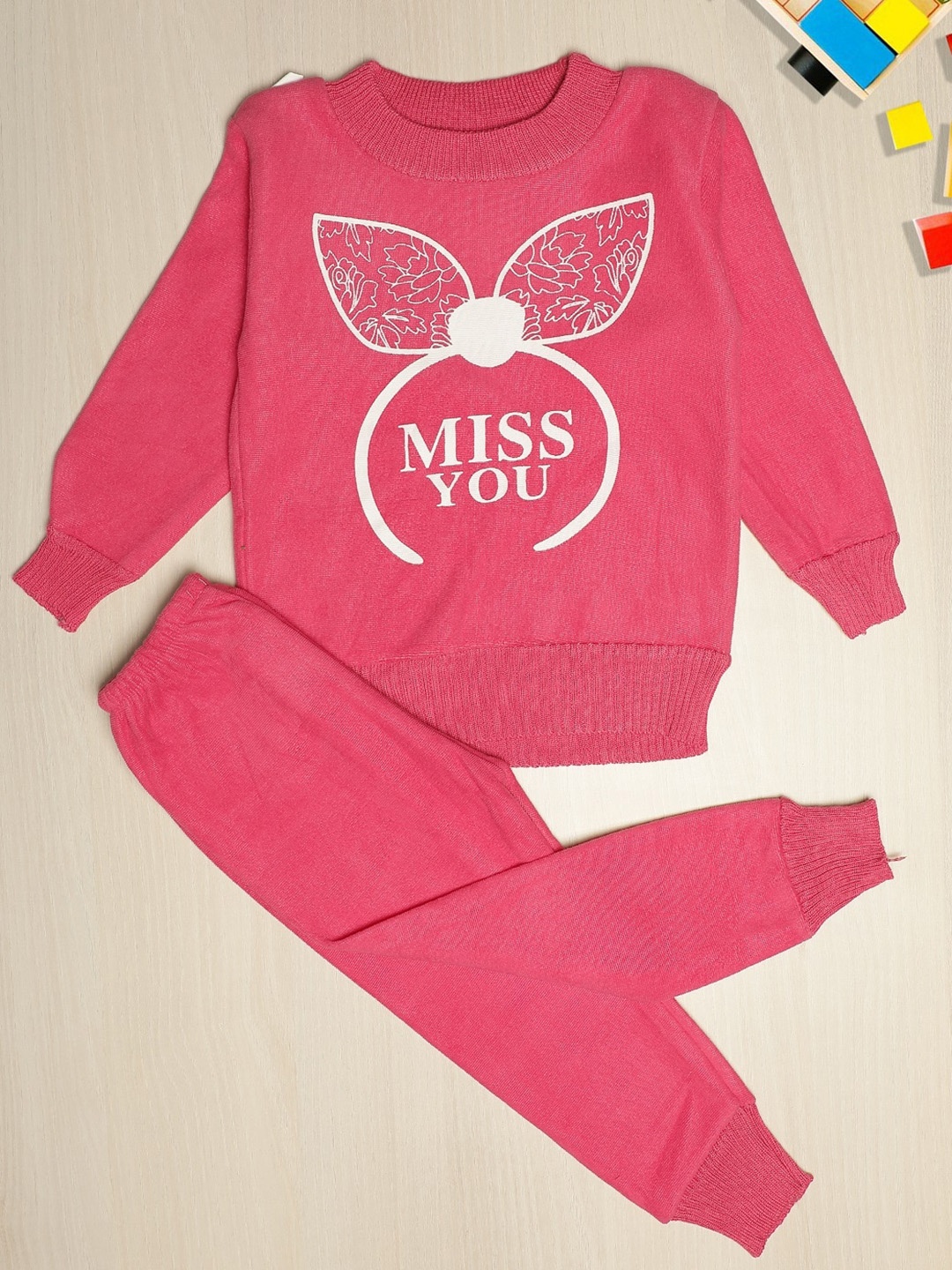 

PASSION PETALS Girls Pink Printed Track Suit
