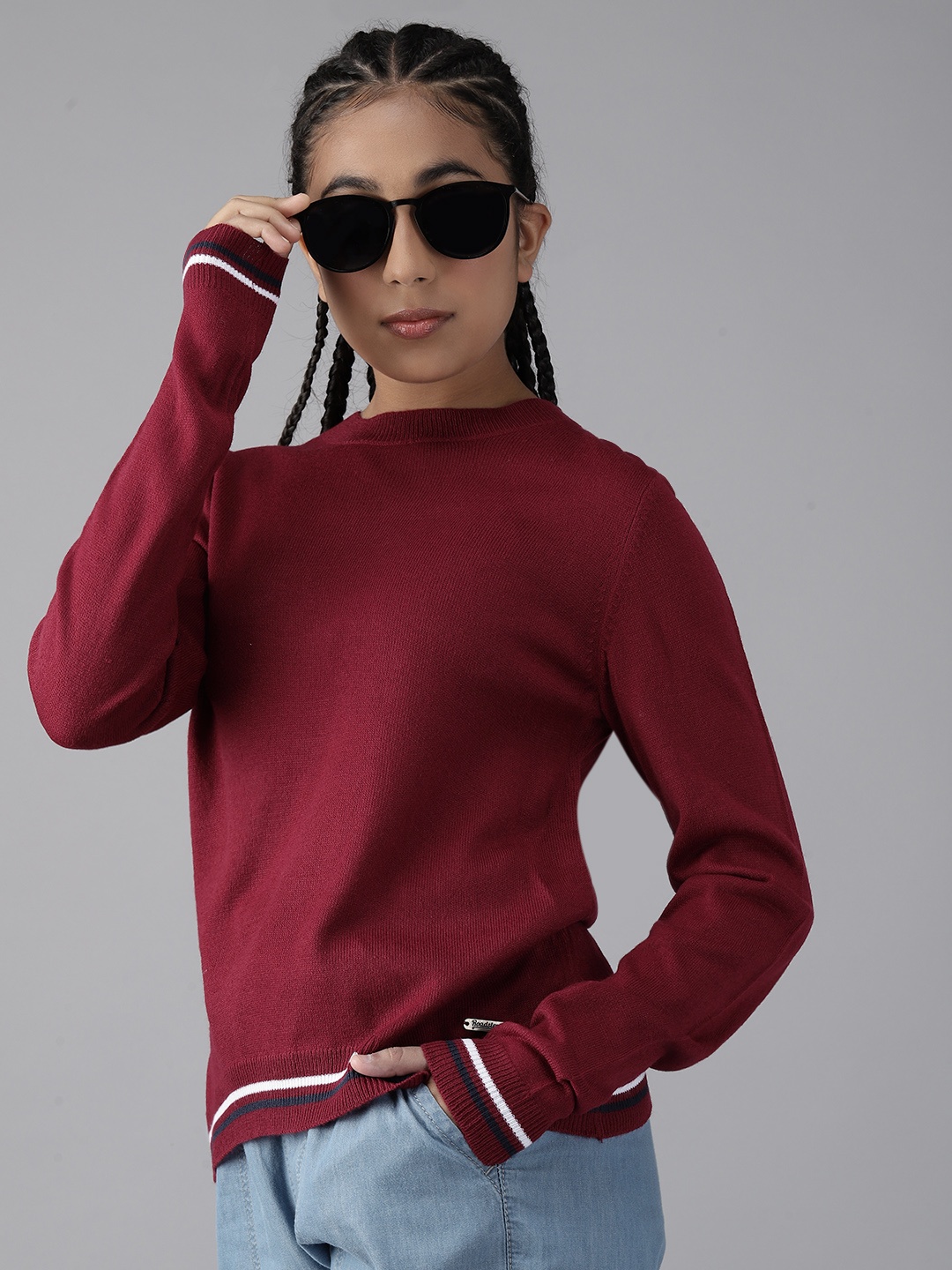 

UTH by Roadster Girls Knitted Pullover, Maroon