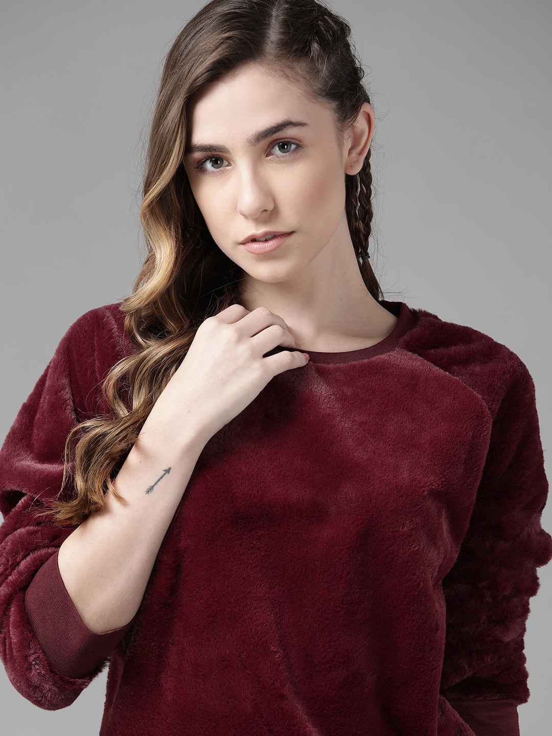 

Roadster Women Burgundy Sweatshirt