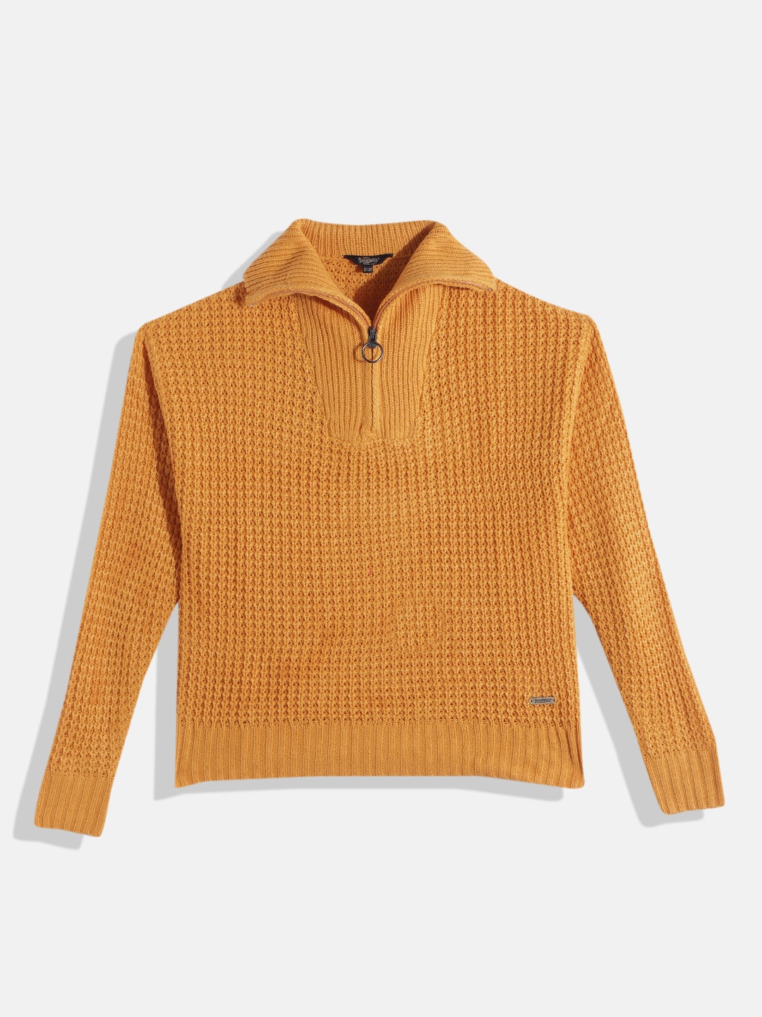 

UTH by Roadster Girls Mustard Solid High Neck Pullover