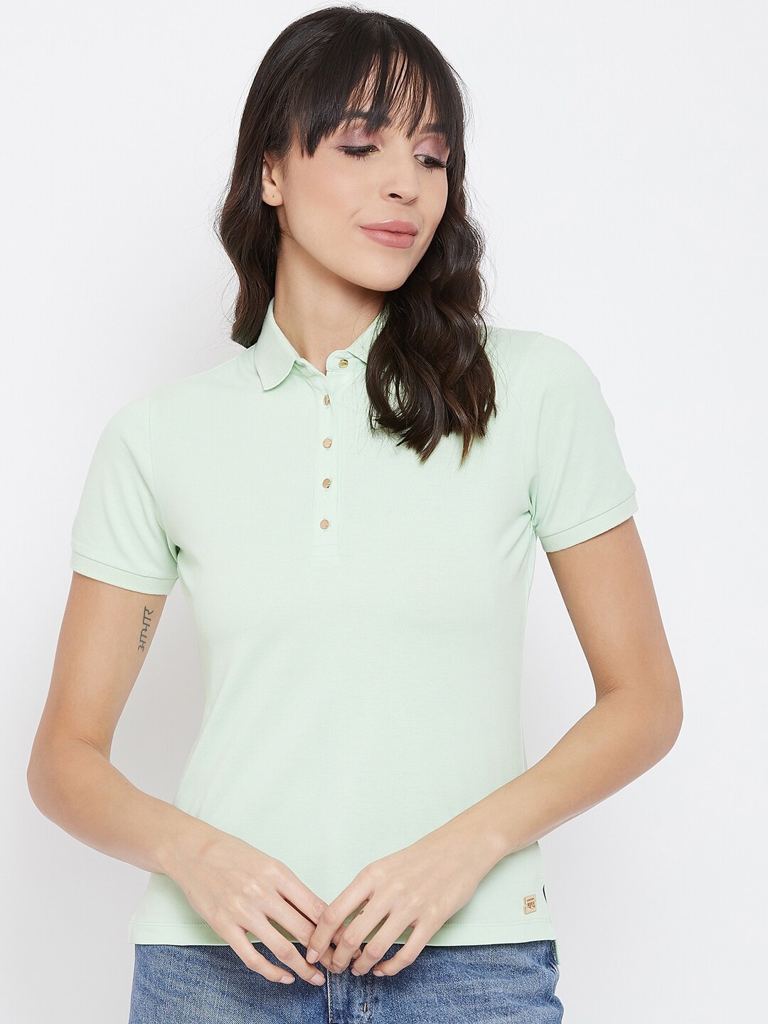 

Madame Green Shirt Style Top