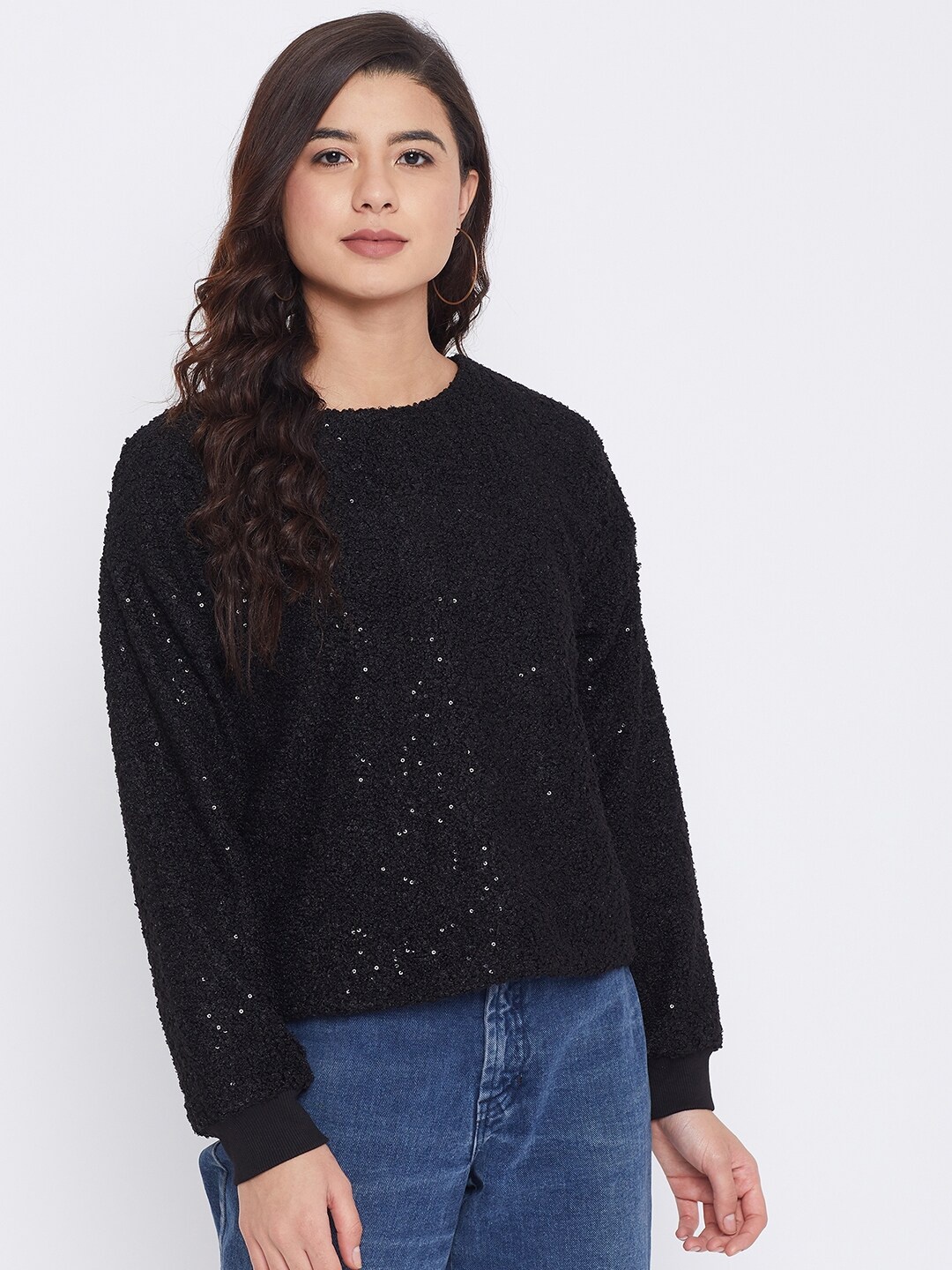 

Madame Black Embellished Regular Top