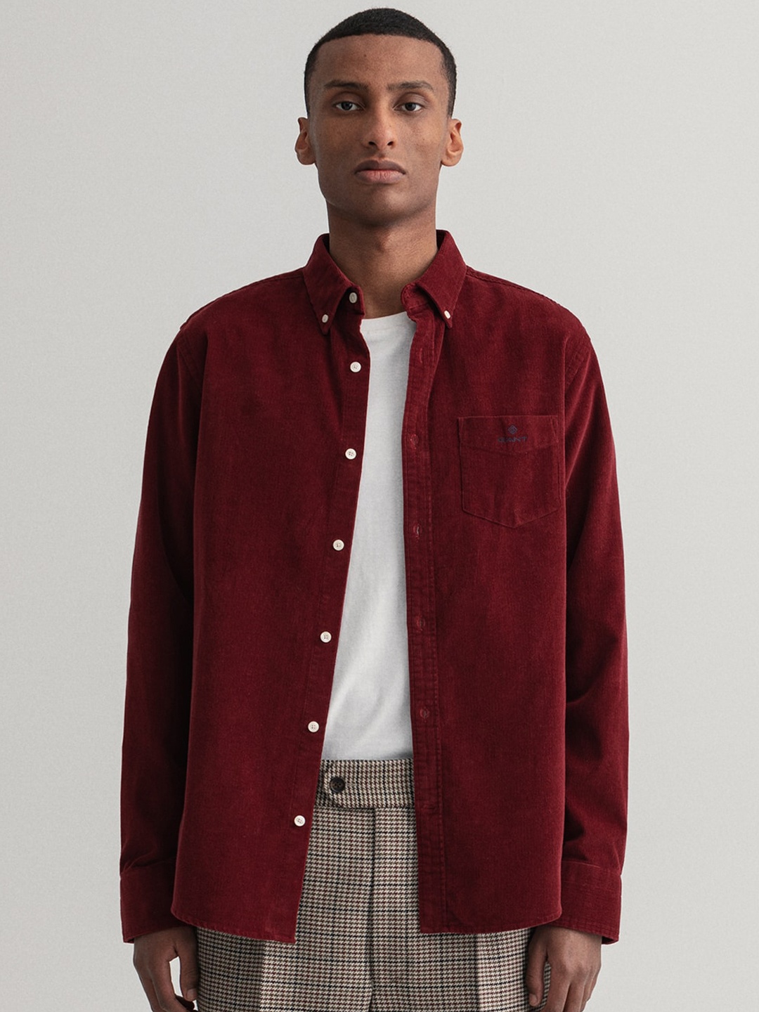 

GANT Men Maroon Opaque Cotton Casual Shirt
