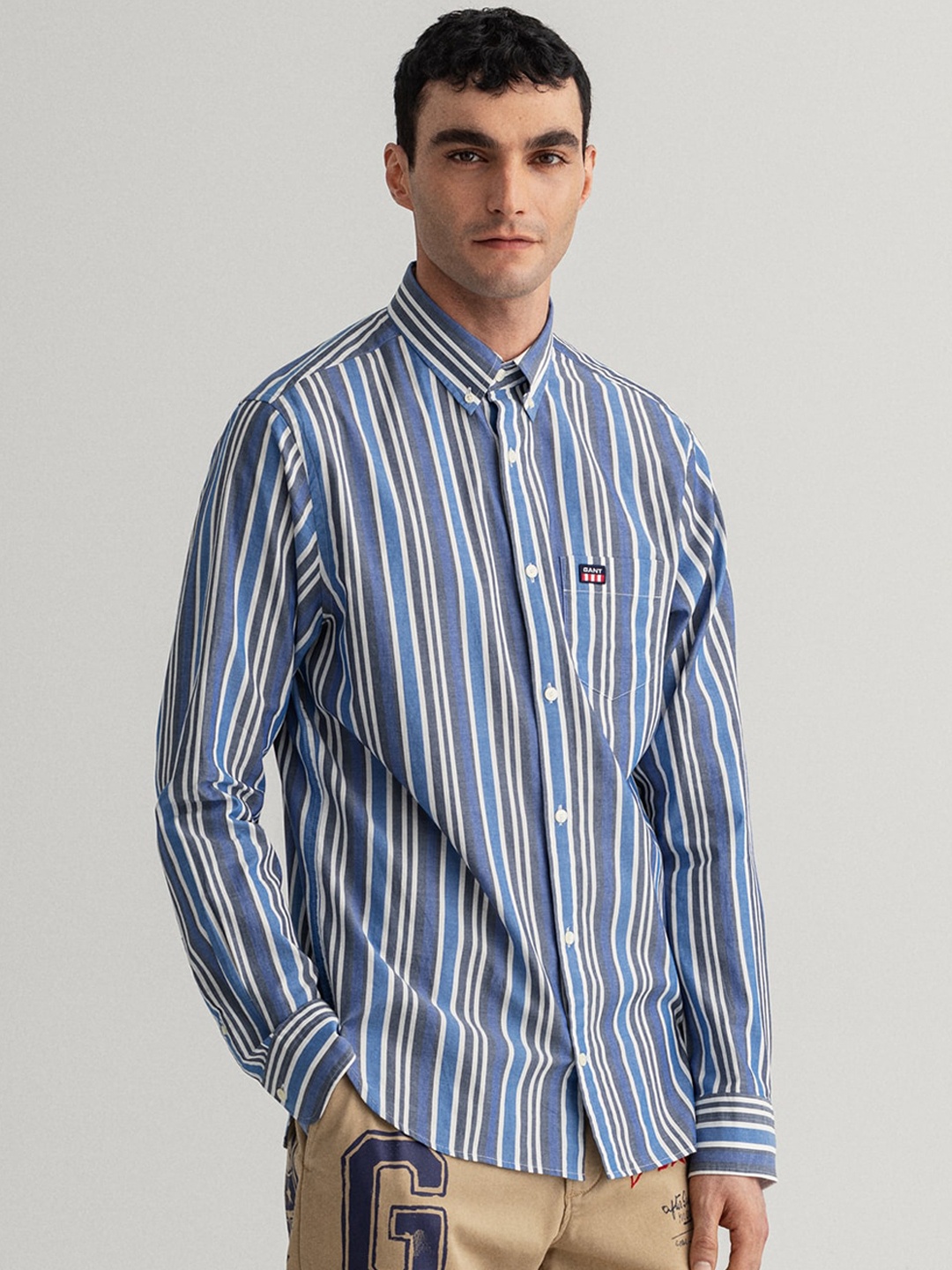 

GANT Regular Fit Button Down Striped Shirts, Blue