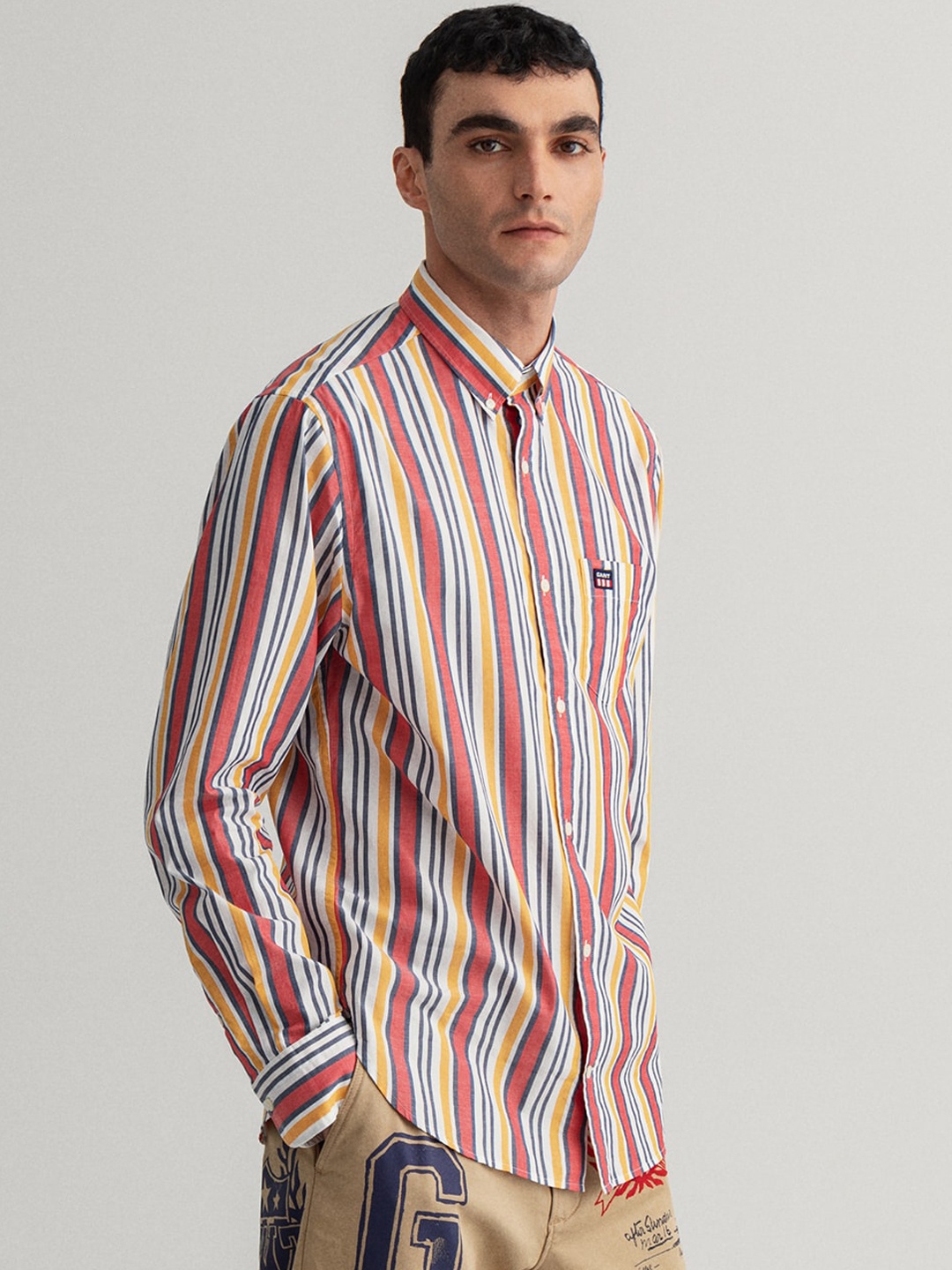 

GANT Regular Fit Button Down Striped Shirts, Yellow