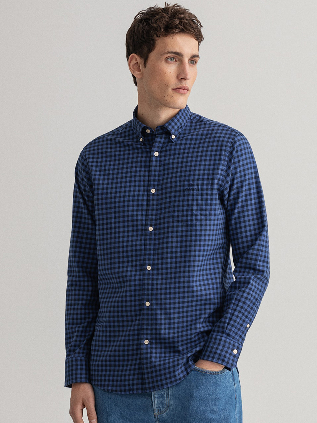 

GANT Regular Fit Button Down Gingham Checked Shirts, Blue