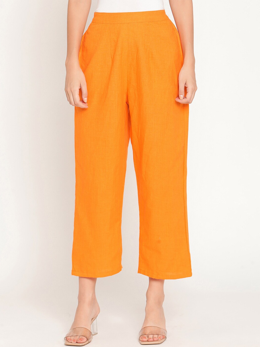 

Abhishti Women Orange Pure Cotton Trousers